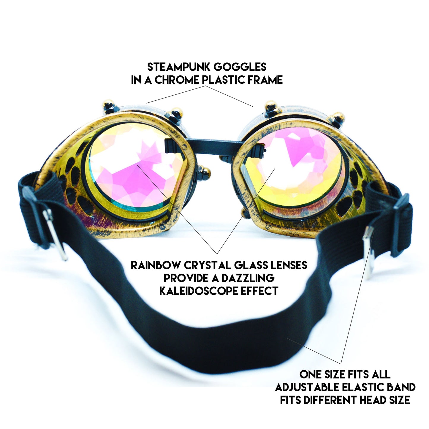 Prism Vision Steampunk Goggles and Kaleidoscope Glasses