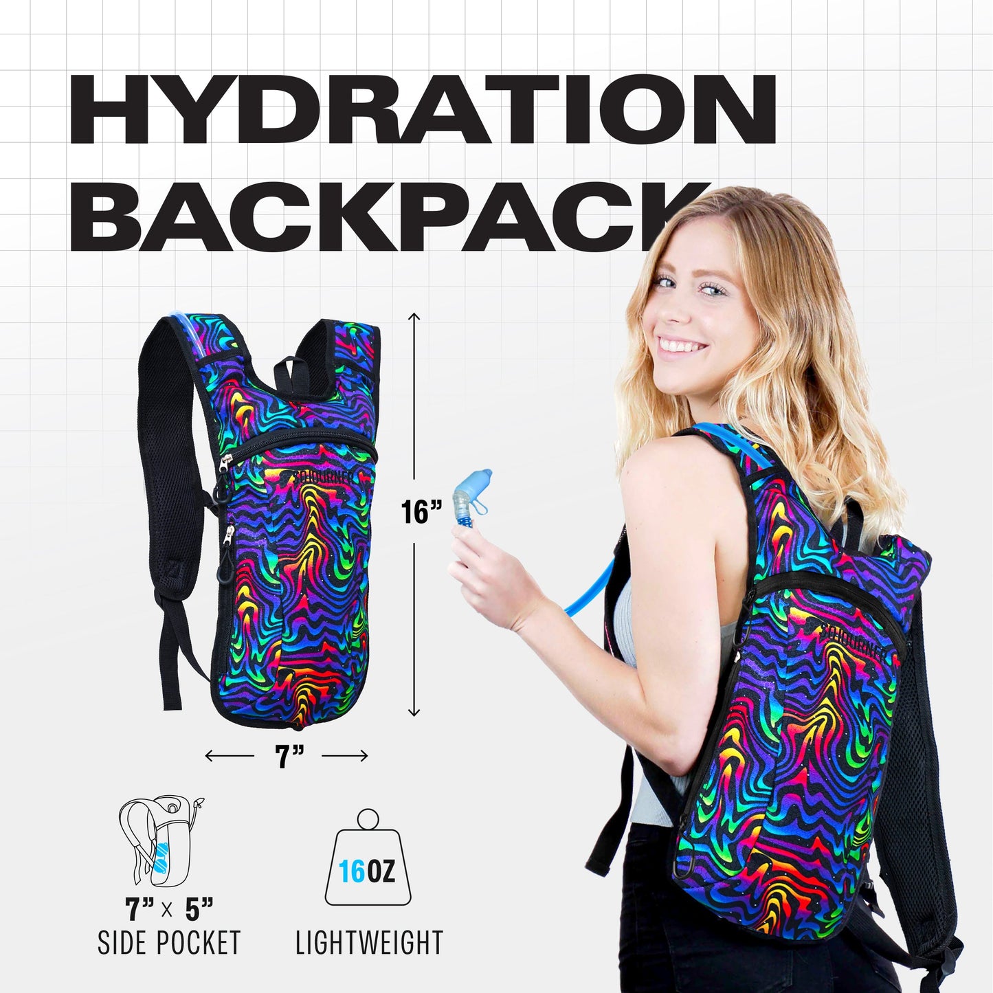 Hype Hydro Reflective Rave Hydration Pack (Small)