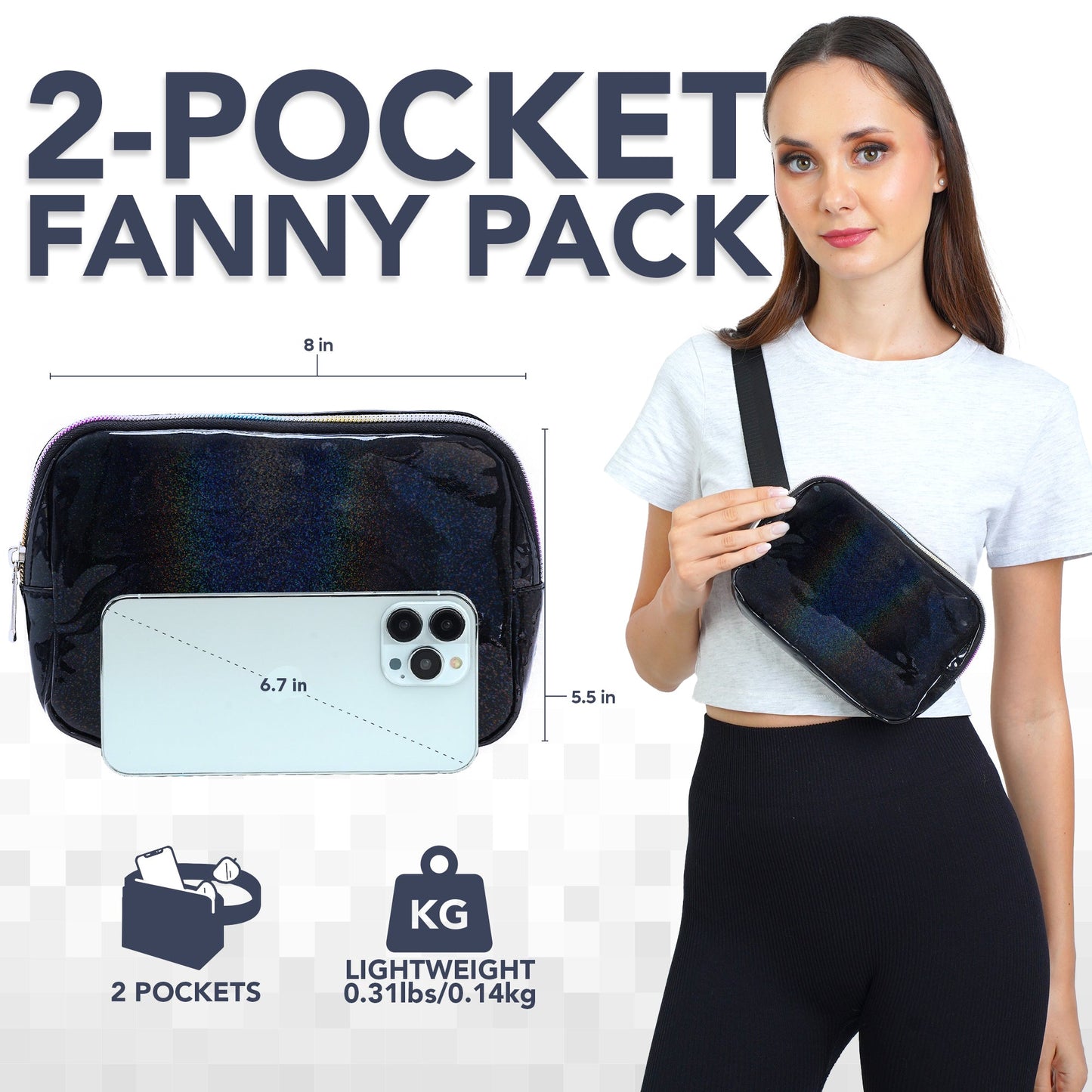 Hologlow Rave Fanny Pack (1 Pocket)