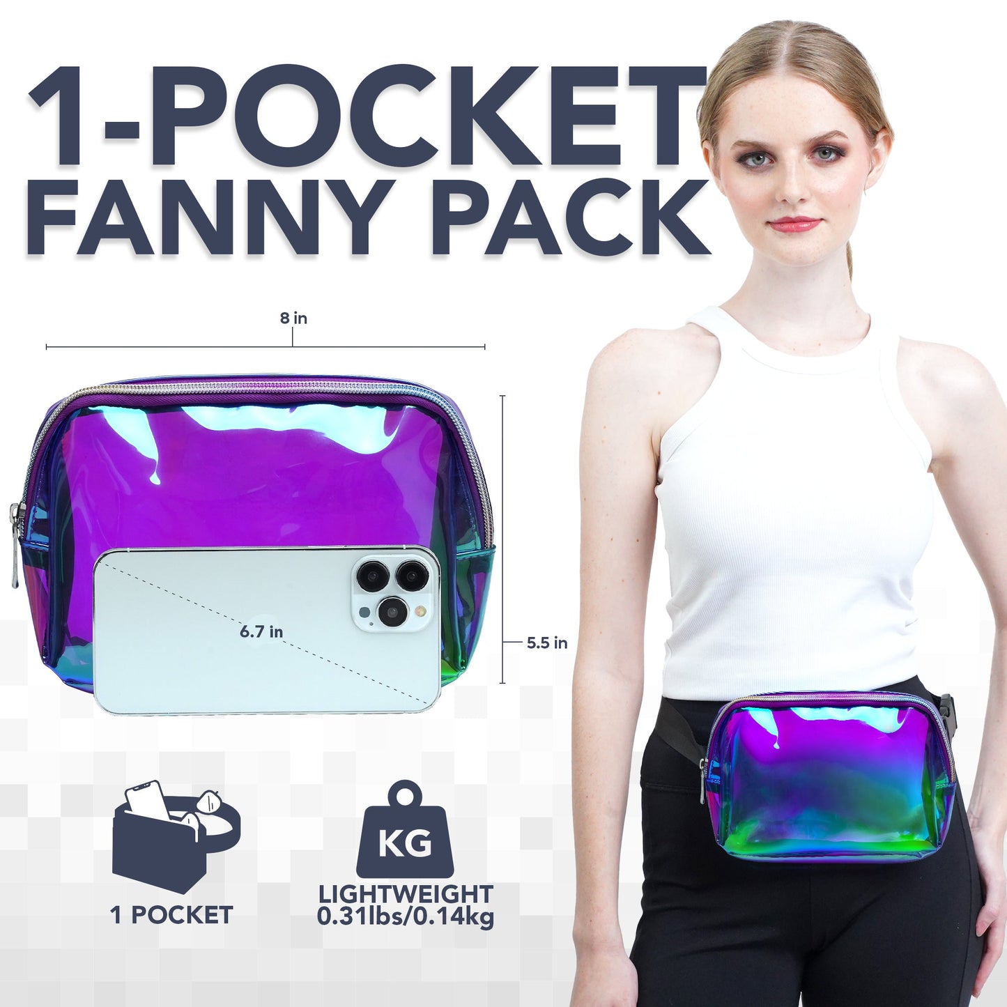 Hologlow Rave Fanny Pack (1 Pocket)