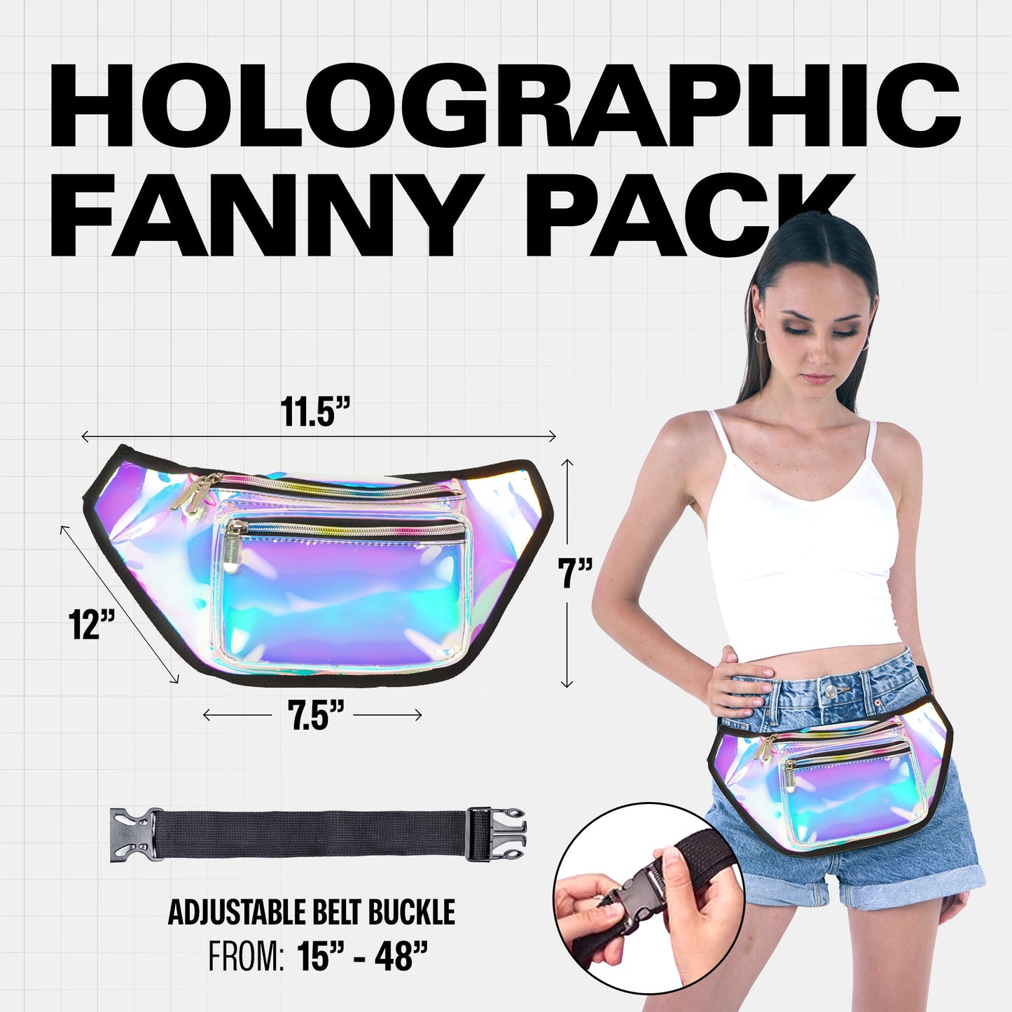 RaveWave Holographic Fanny Pack (3 Pocket)