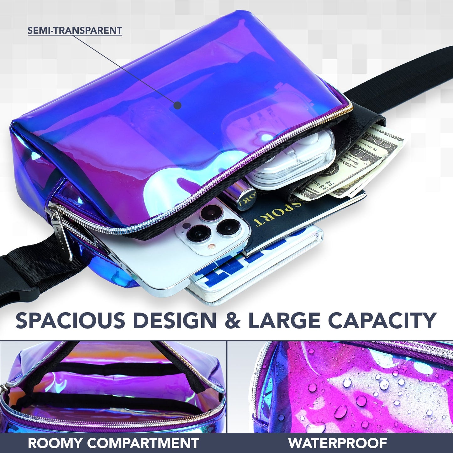 Hologlow Rave Fanny Pack (1 Pocket)