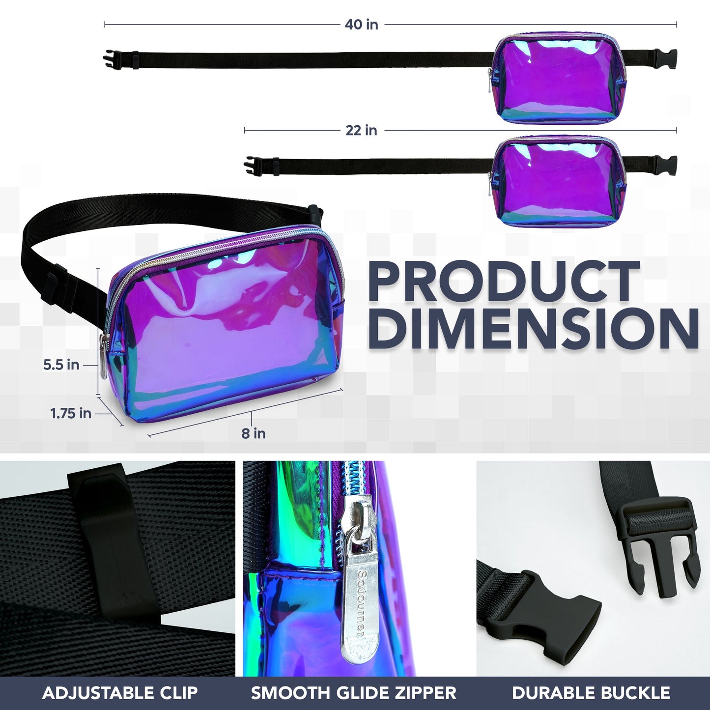 Hologlow Rave Fanny Pack (1 Pocket)