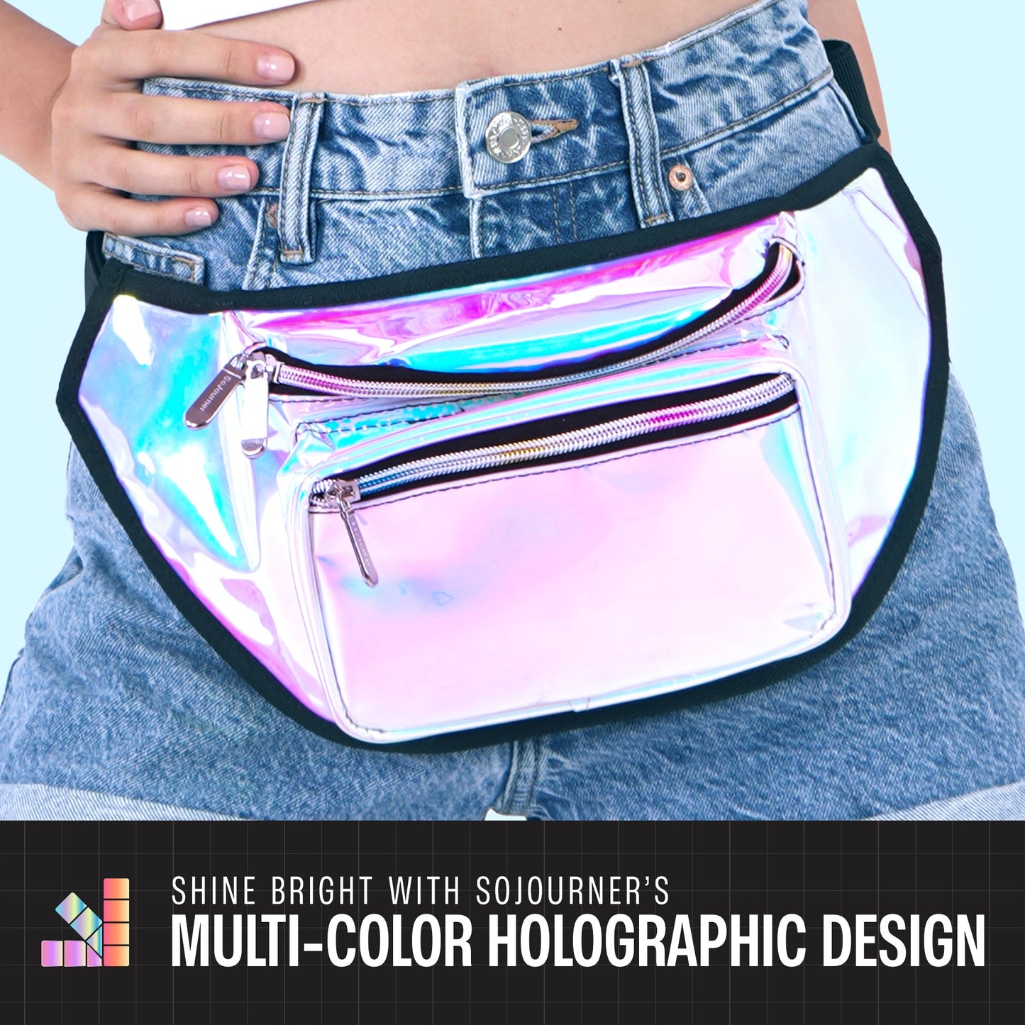 RaveWave Holographic Fanny Pack (3 Pocket)
