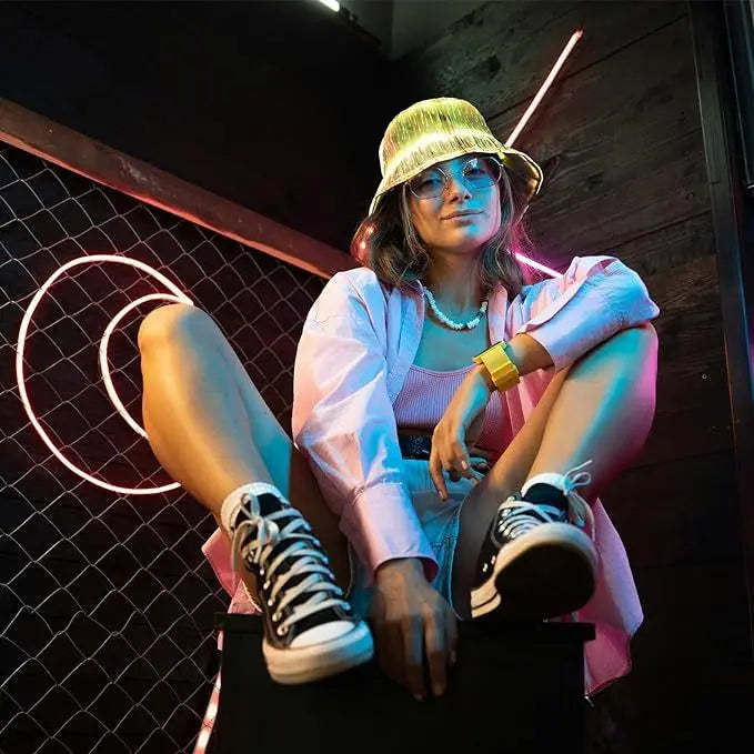 CyberGlow Fiber Optic Bucket Hat