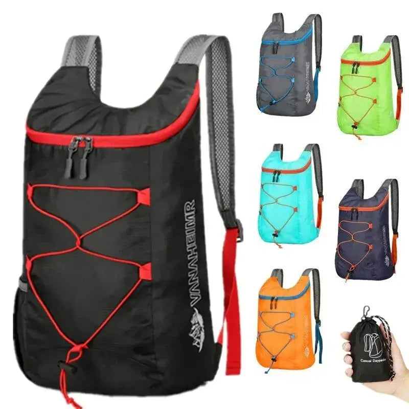 UltraLite Foldable Festival Backpack available in various colors, lightweight and perfect for travel and festivals.