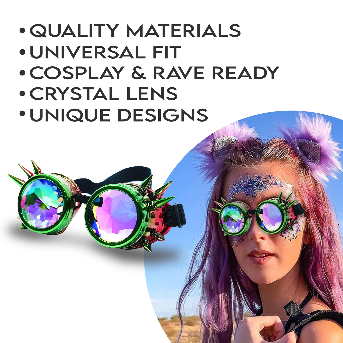 Prism Vision Steampunk Goggles and Kaleidoscope Glasses