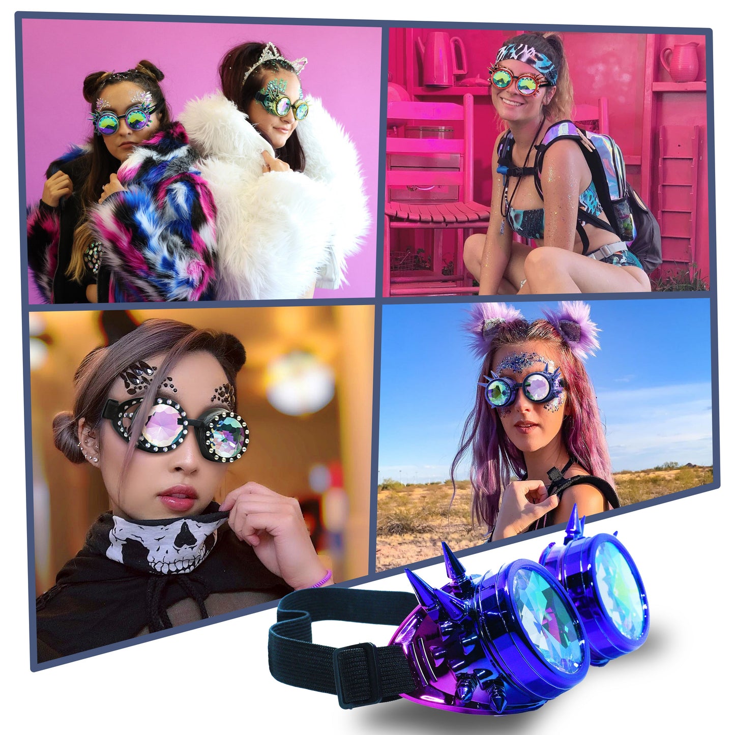 Prism Vision Steampunk Goggles and Kaleidoscope Glasses