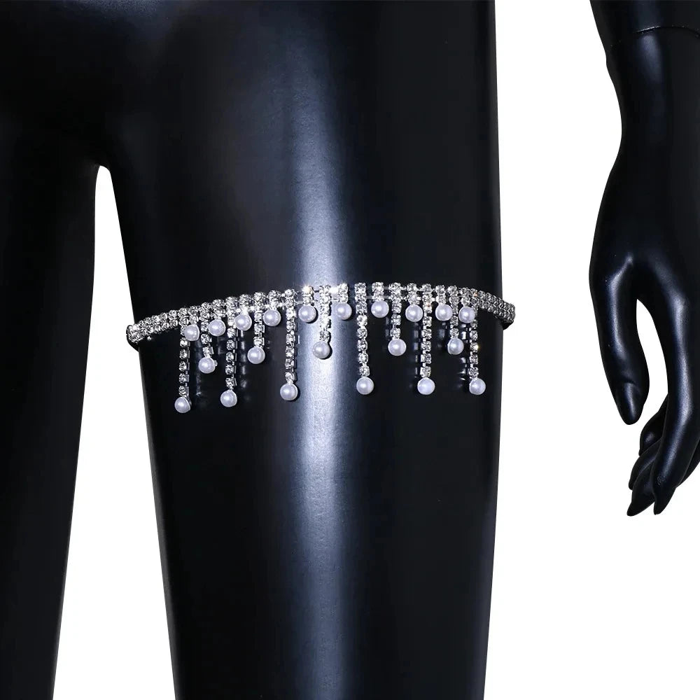 Goddess Drop Pearl Thigh Chain