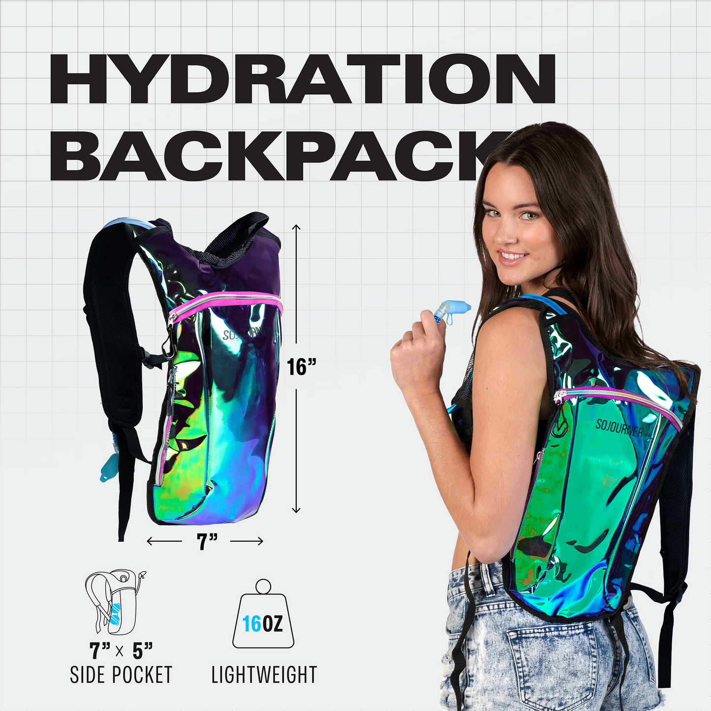 Hype Hydro Reflective Rave Hydration Pack (Small)