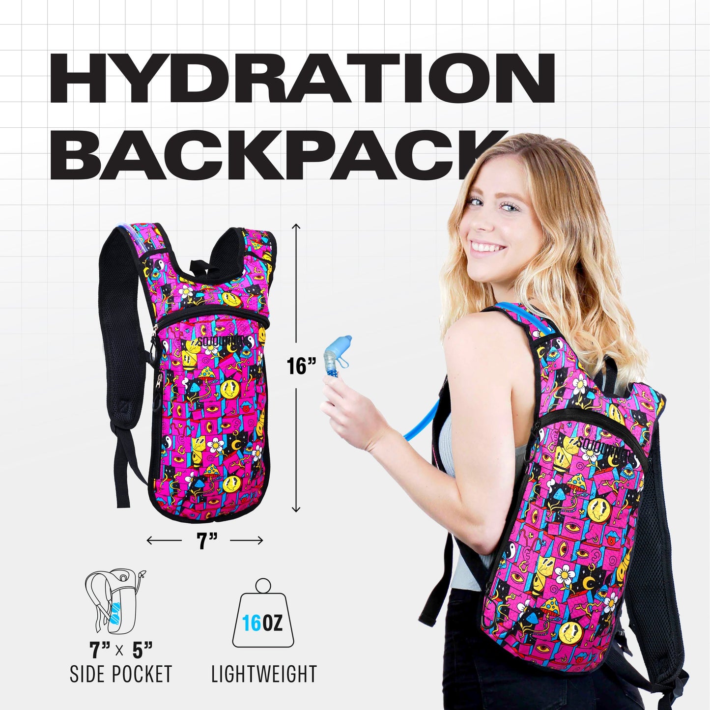 Hype Hydro Reflective Rave Hydration Pack (Small)