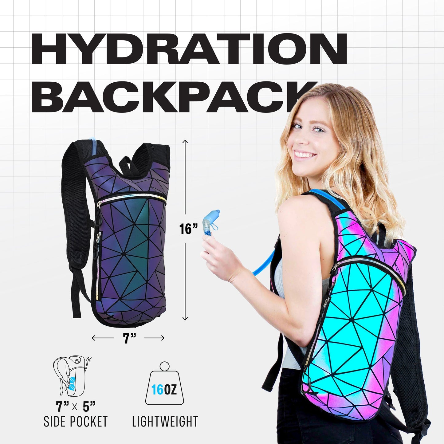 Hype Hydro Reflective Rave Hydration Pack (Small)