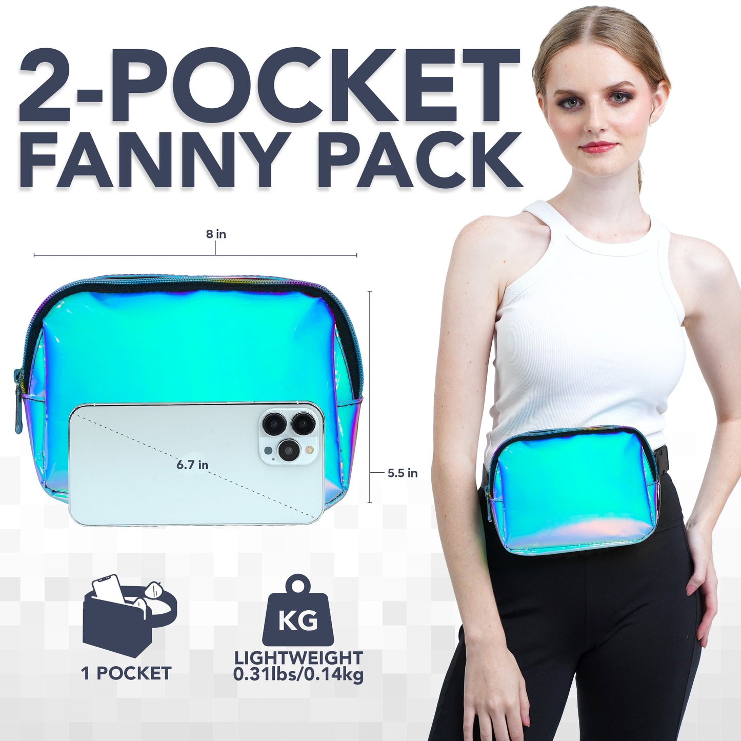 Hologlow Rave Fanny Pack (1 Pocket)