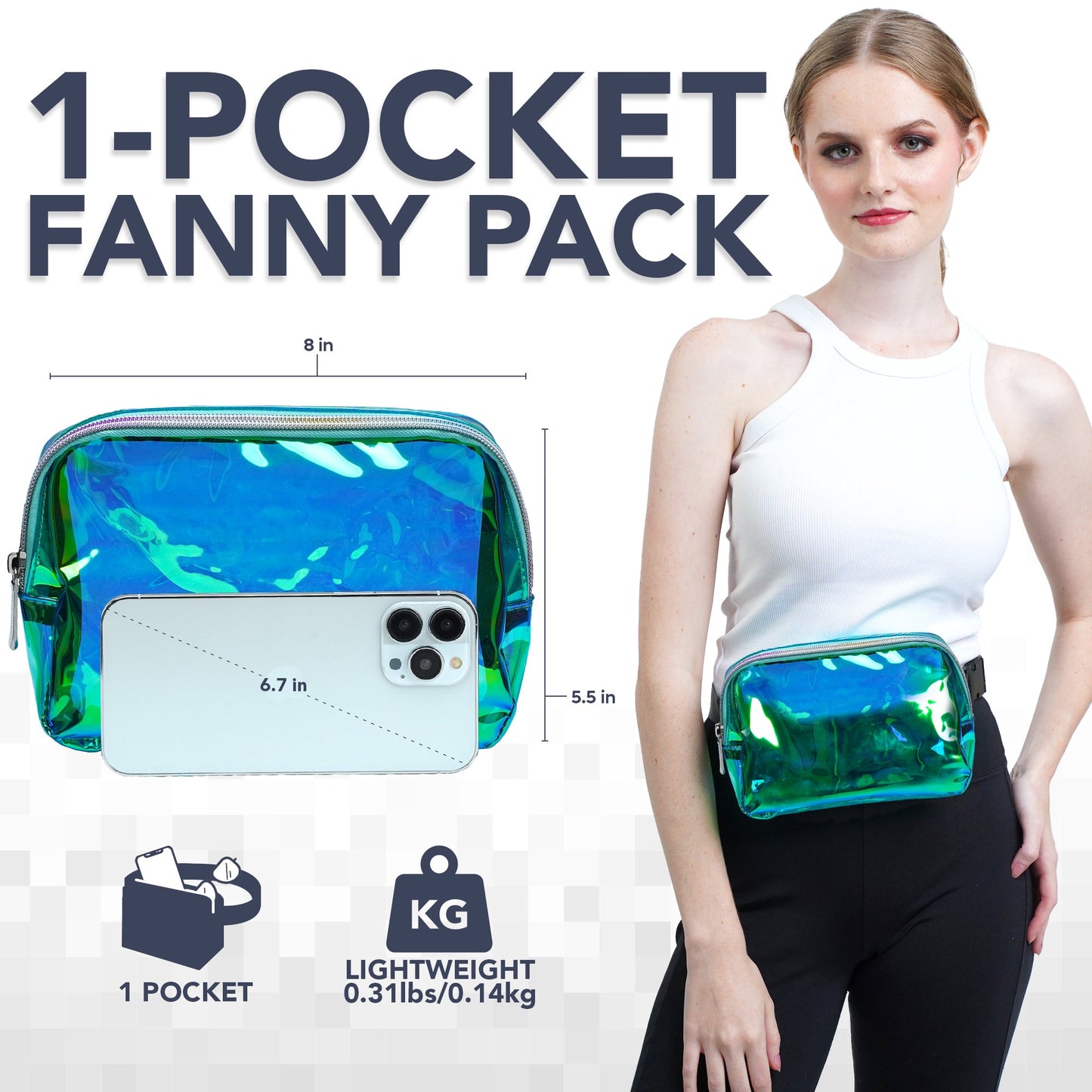 Hologlow Rave Fanny Pack (1 Pocket)