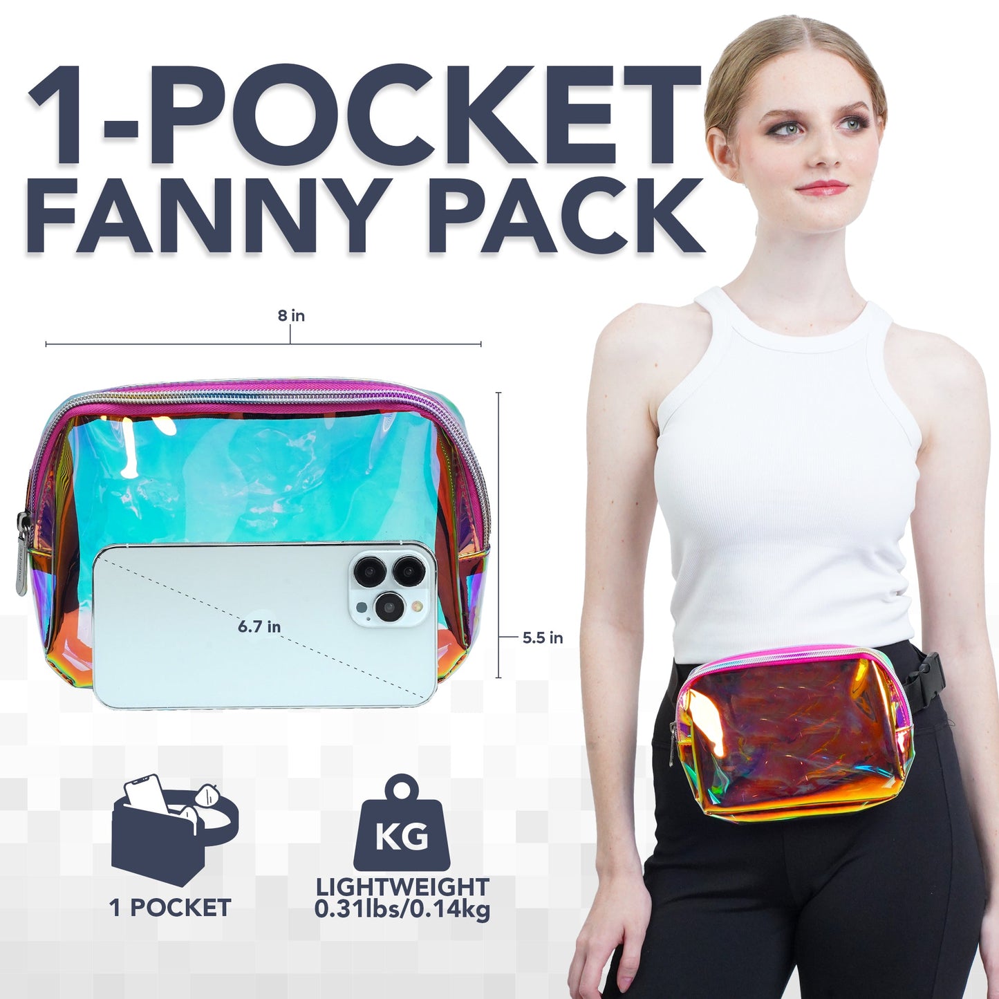 Hologlow Rave Fanny Pack (1 Pocket)
