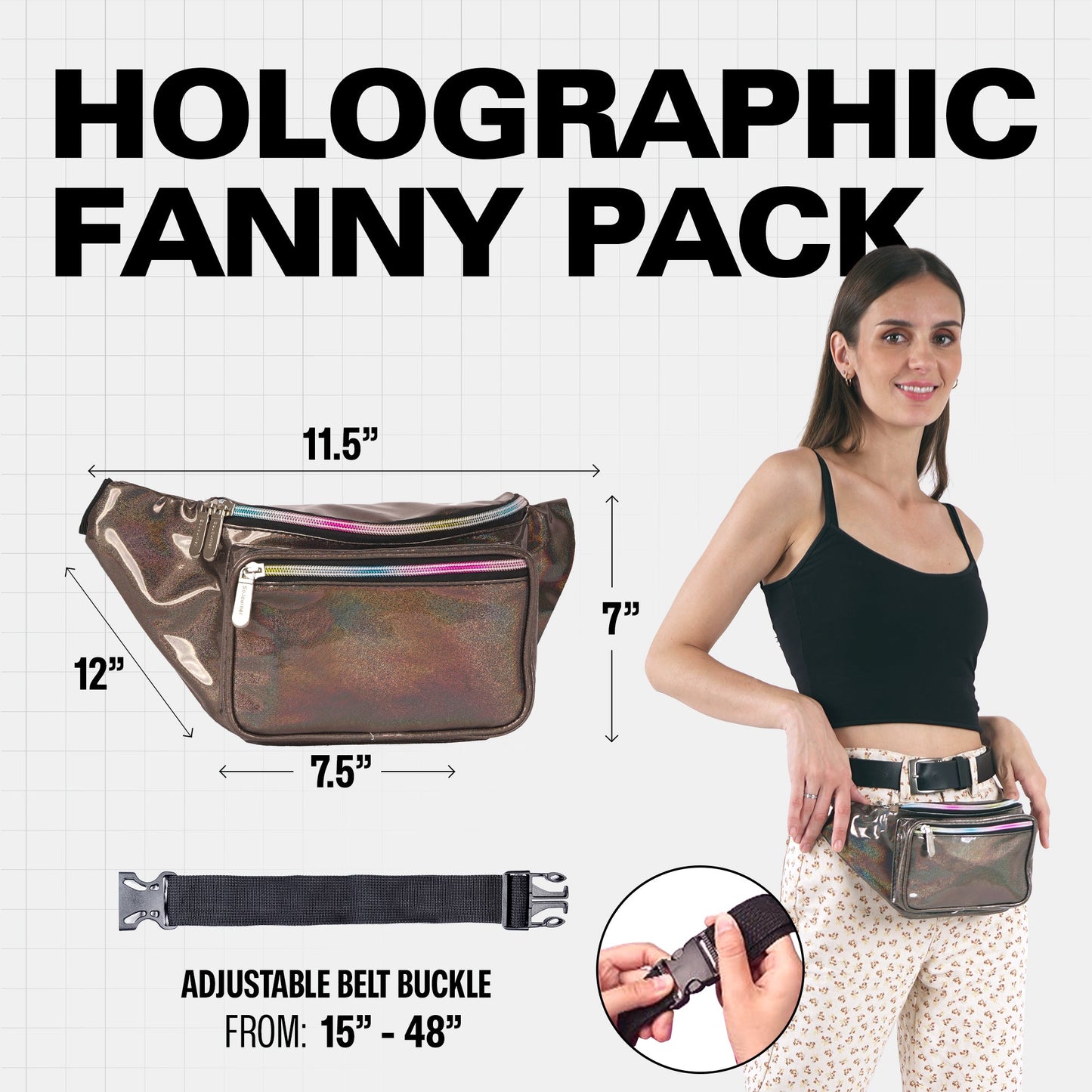 RaveWave Holographic Fanny Pack (3 Pocket)