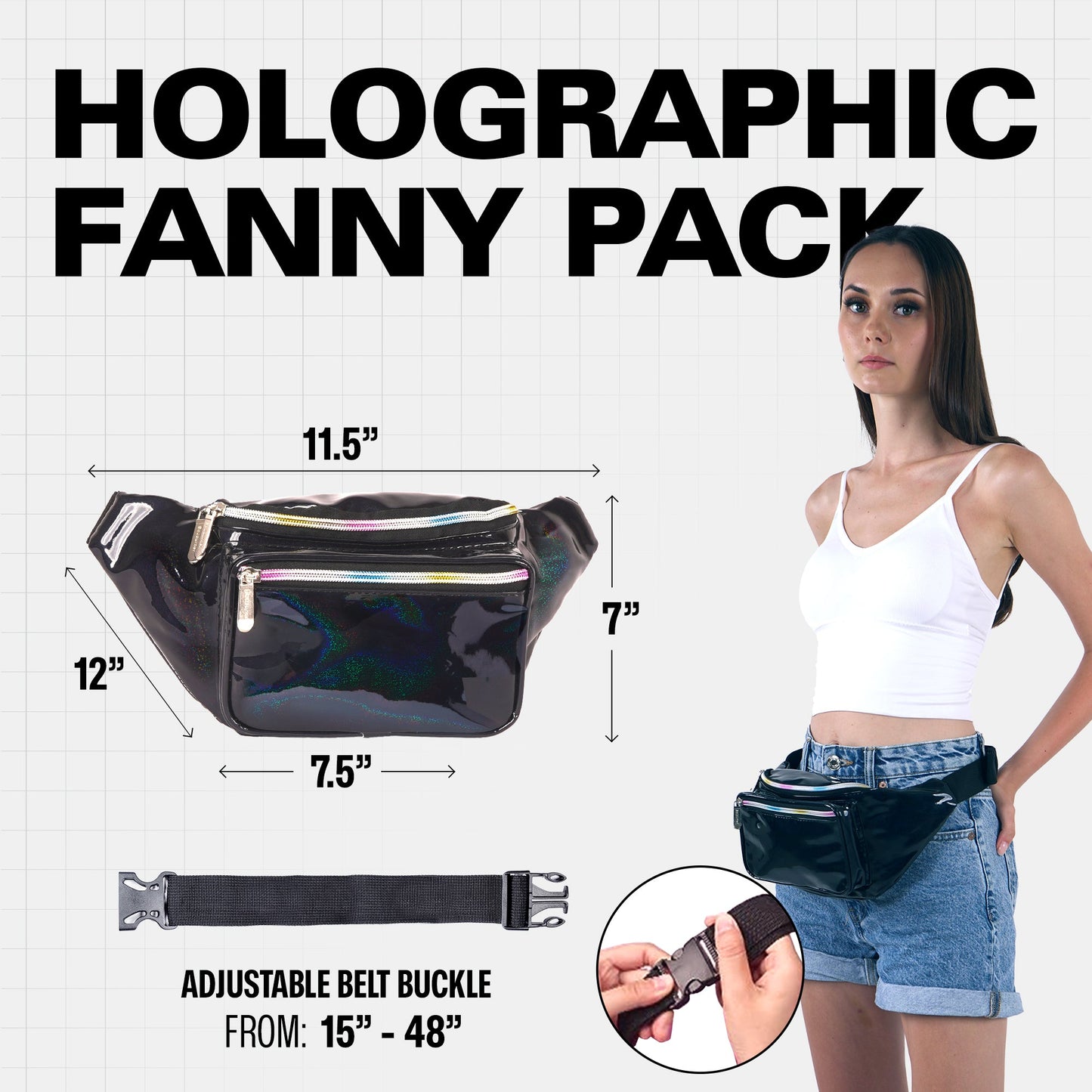 RaveWave Holographic Fanny Pack (3 Pocket)
