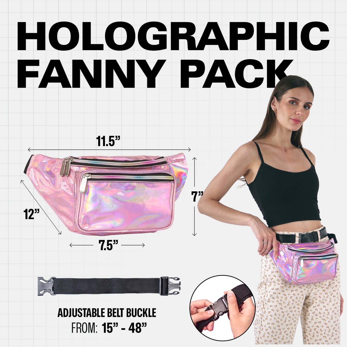 RaveWave Holographic Fanny Pack (3 Pocket)
