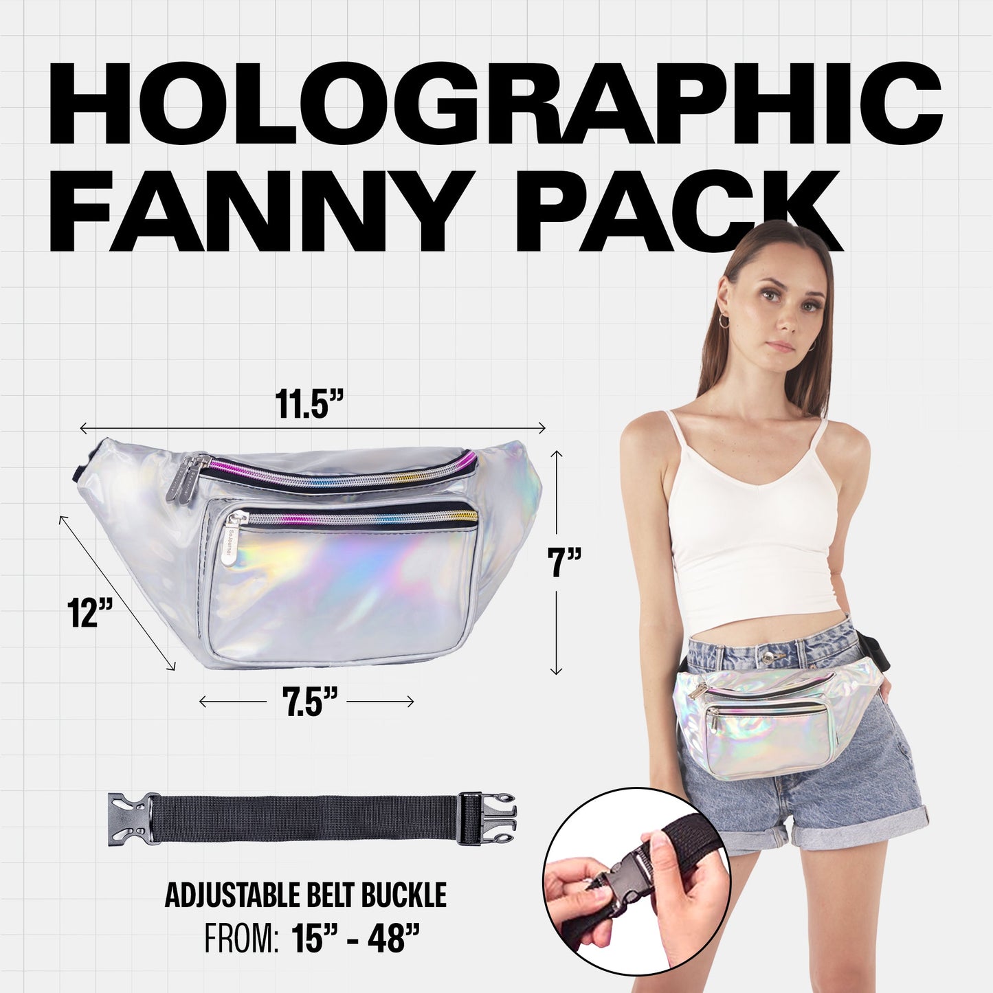 RaveWave Holographic Fanny Pack (3 Pocket)
