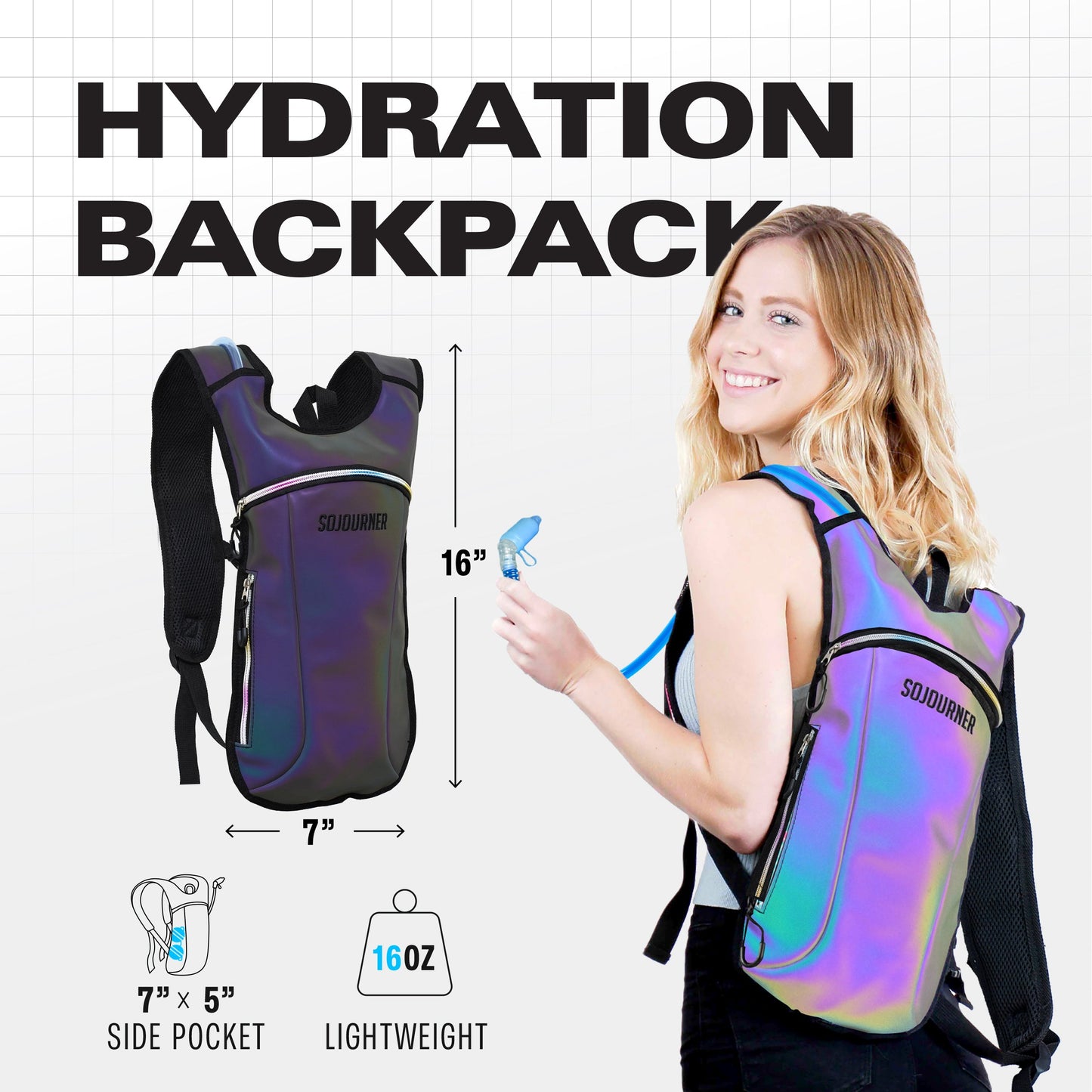 Hype Hydro Reflective Rave Hydration Pack (Small)