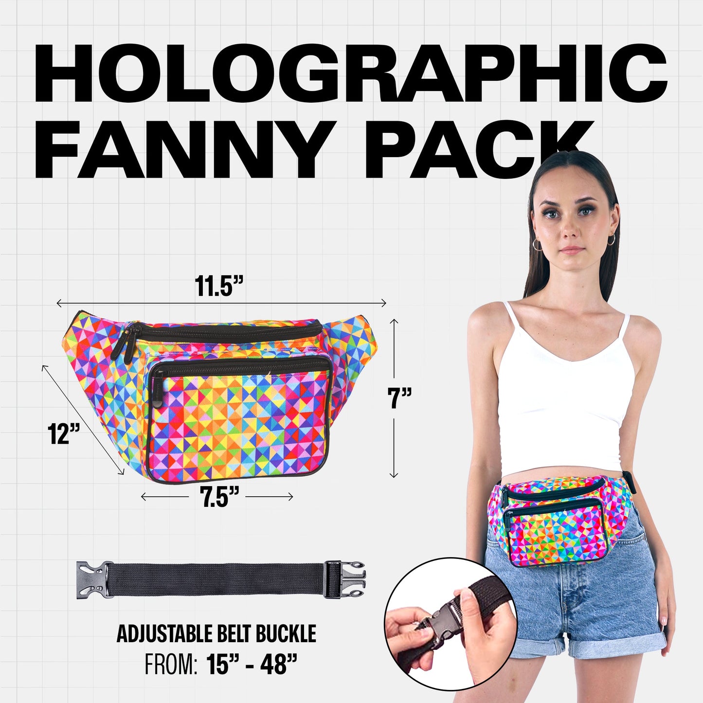 RaveWave Holographic Fanny Pack (3 Pocket)