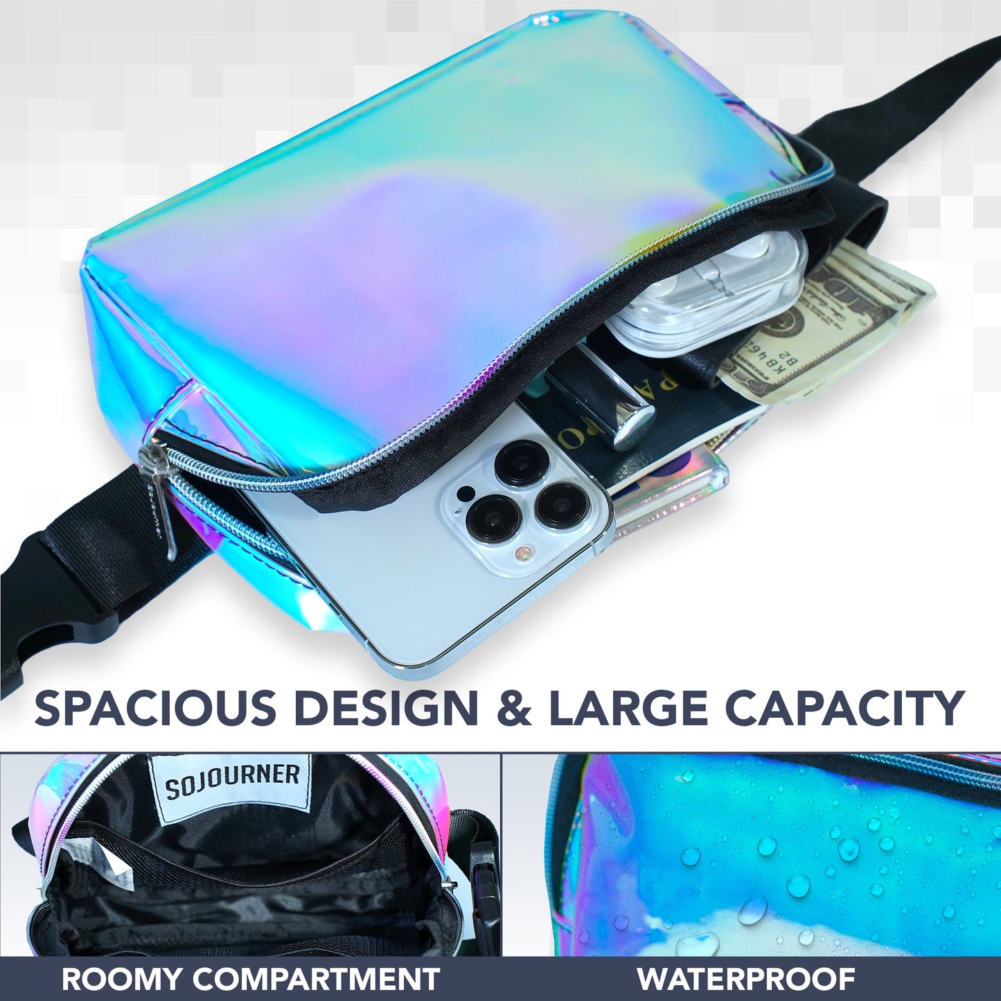 Hologlow Rave Fanny Pack (1 Pocket)