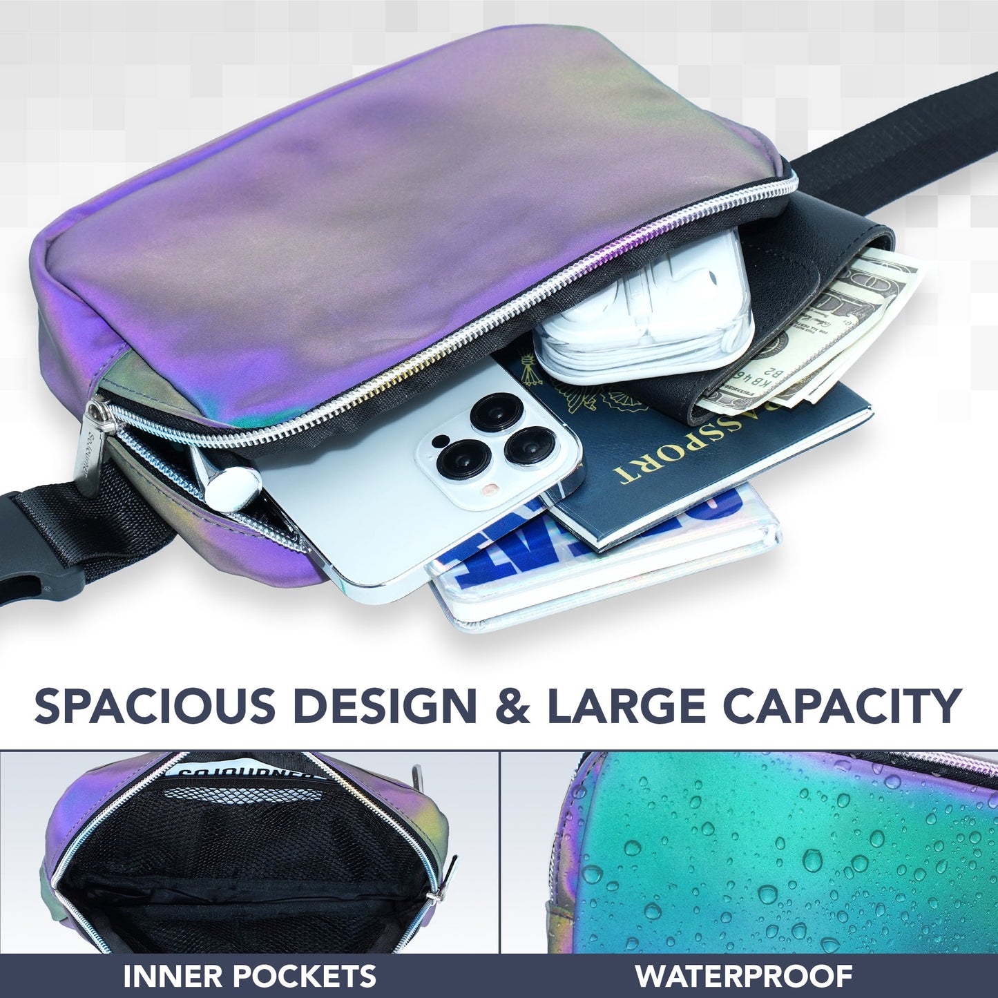 Hologlow Rave Fanny Pack (1 Pocket)