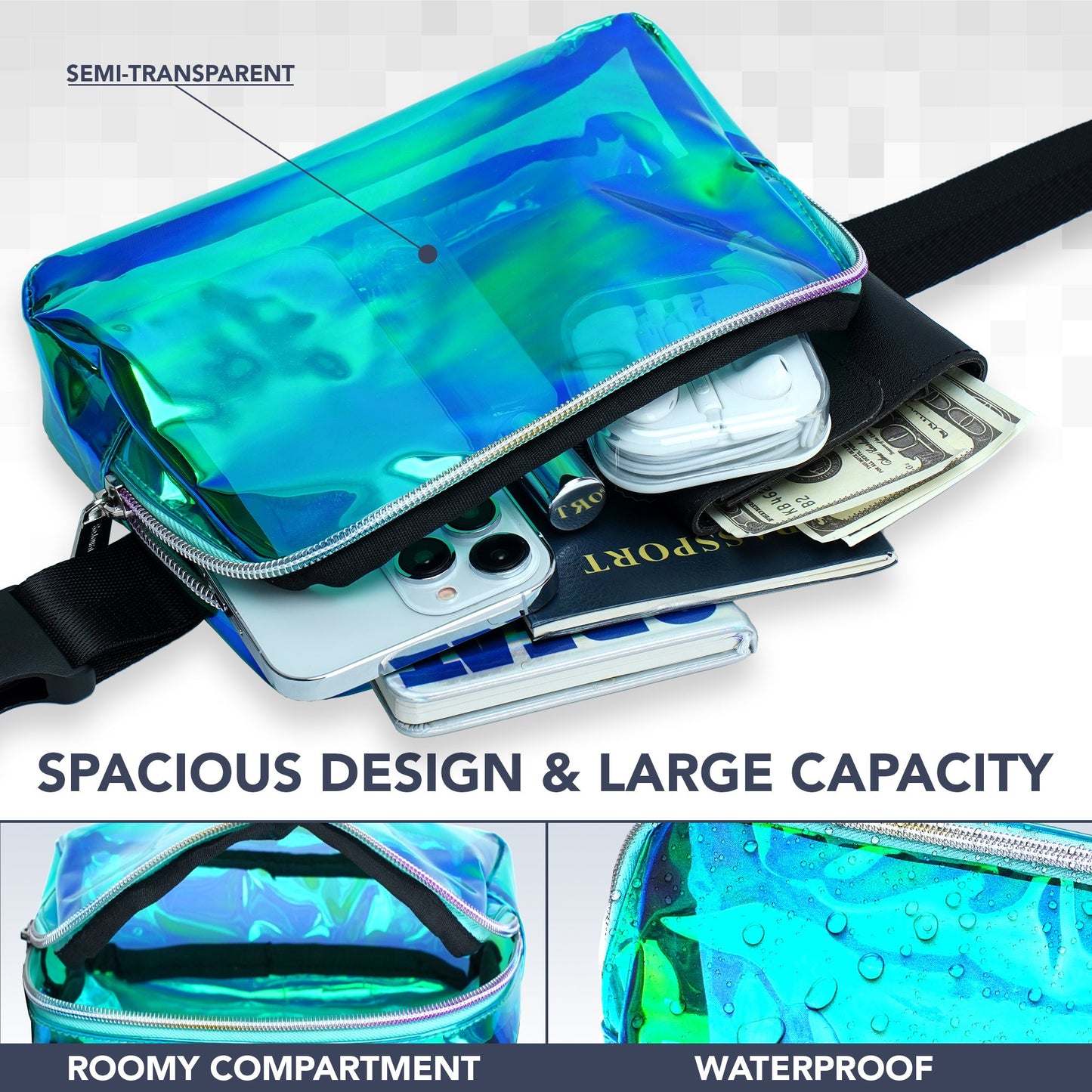Hologlow Rave Fanny Pack (1 Pocket)
