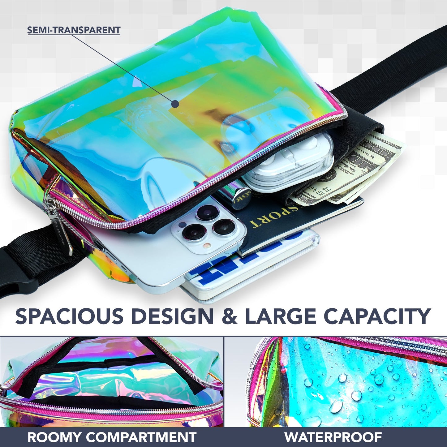 Hologlow Rave Fanny Pack (1 Pocket)