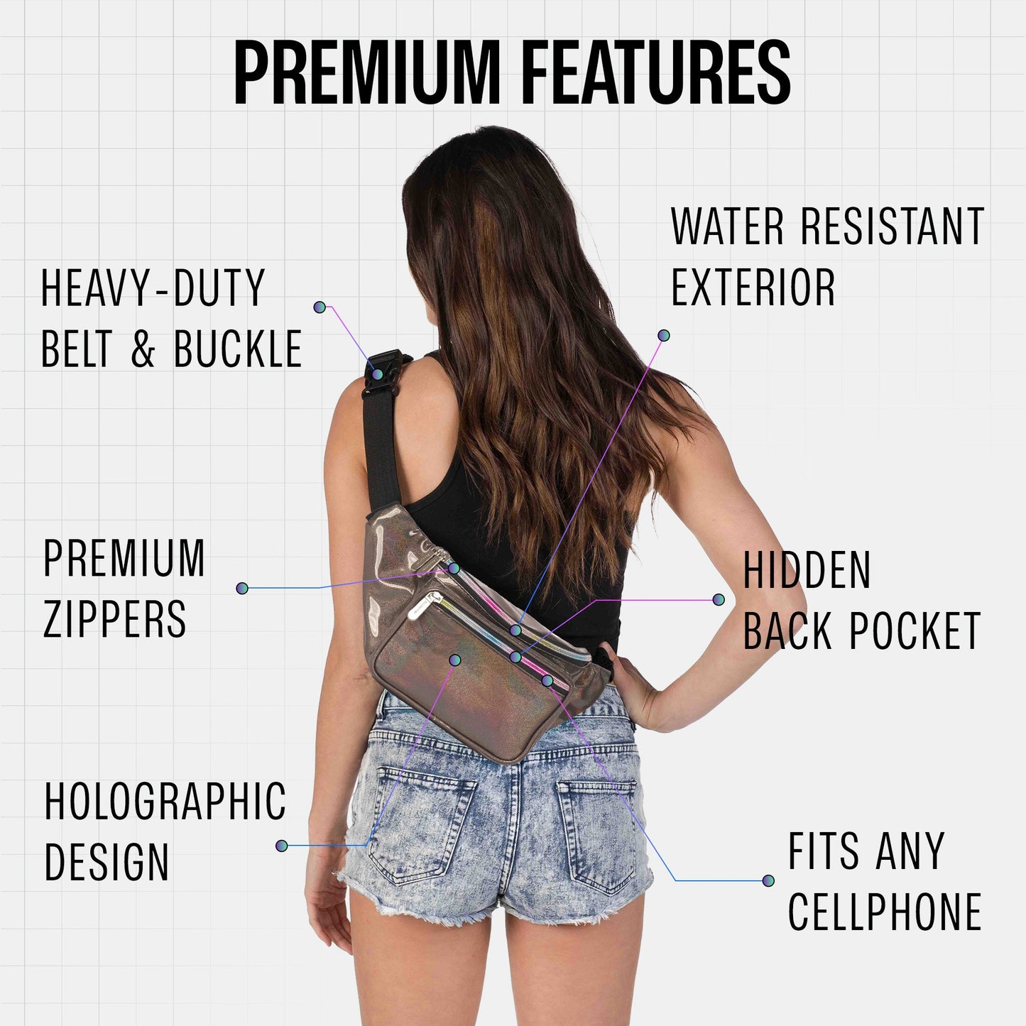 RaveWave Holographic Fanny Pack (3 Pocket)