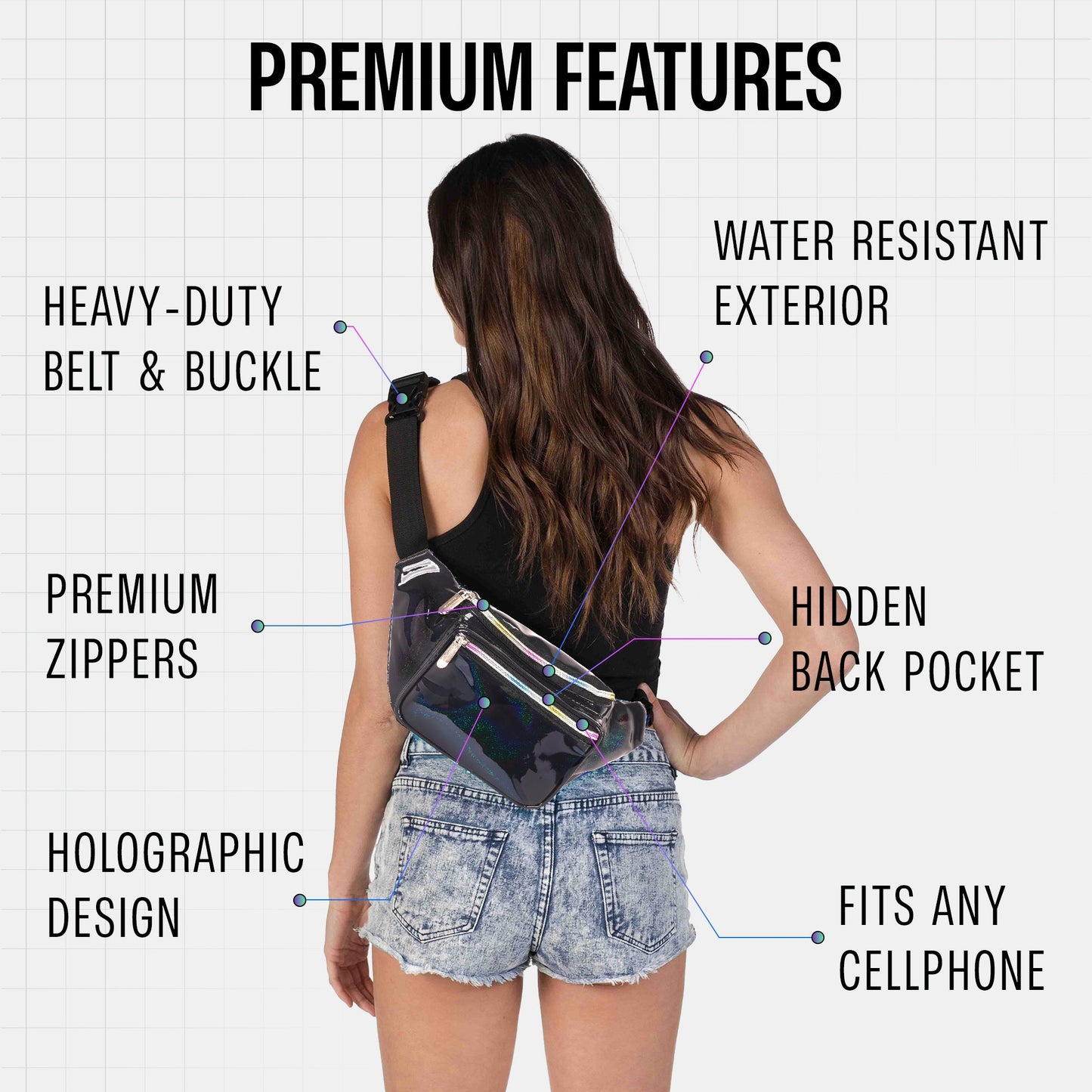 RaveWave Holographic Fanny Pack (3 Pocket)