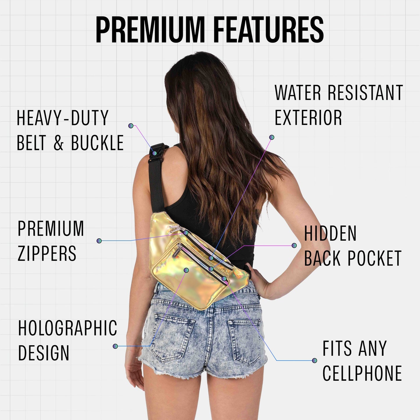 RaveWave Holographic Fanny Pack (3 Pocket)