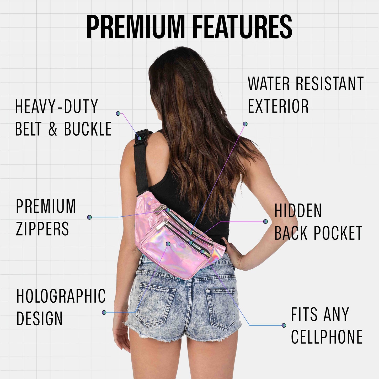 RaveWave Holographic Fanny Pack (3 Pocket)