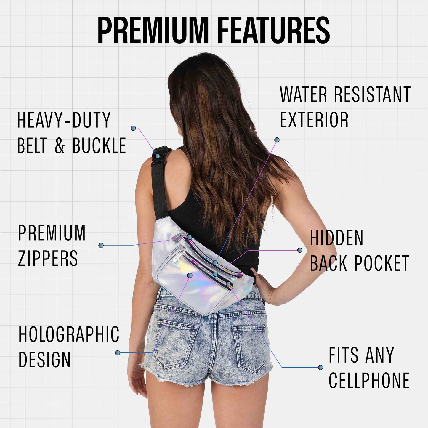 RaveWave Holographic Fanny Pack (3 Pocket)
