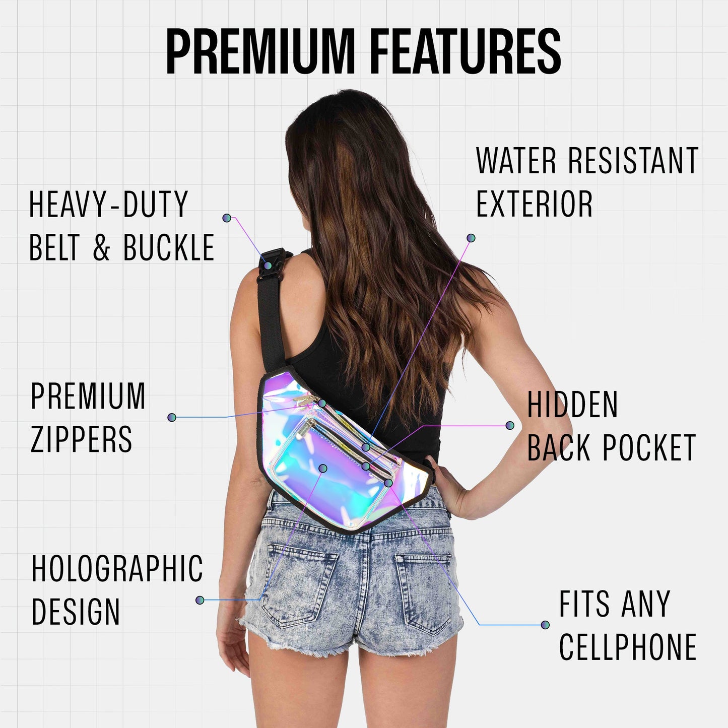 RaveWave Holographic Fanny Pack (3 Pocket)