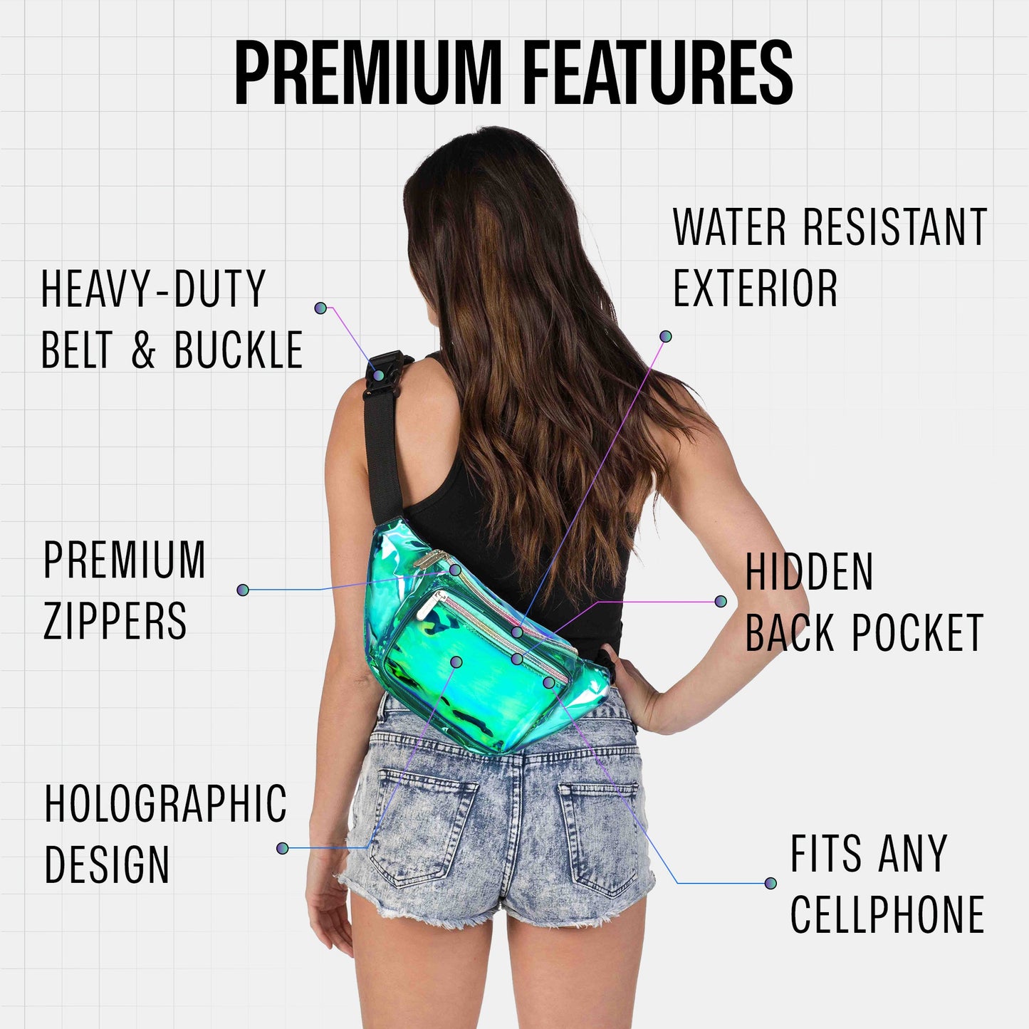 RaveWave Holographic Fanny Pack (3 Pocket)