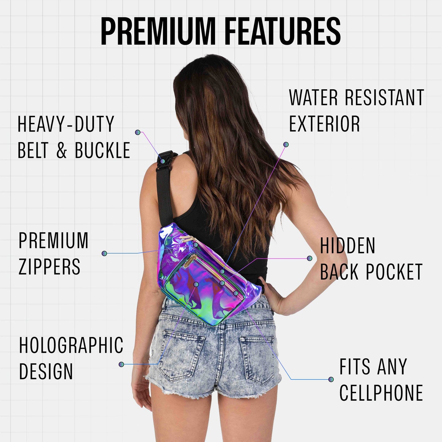 RaveWave Holographic Fanny Pack (3 Pocket)