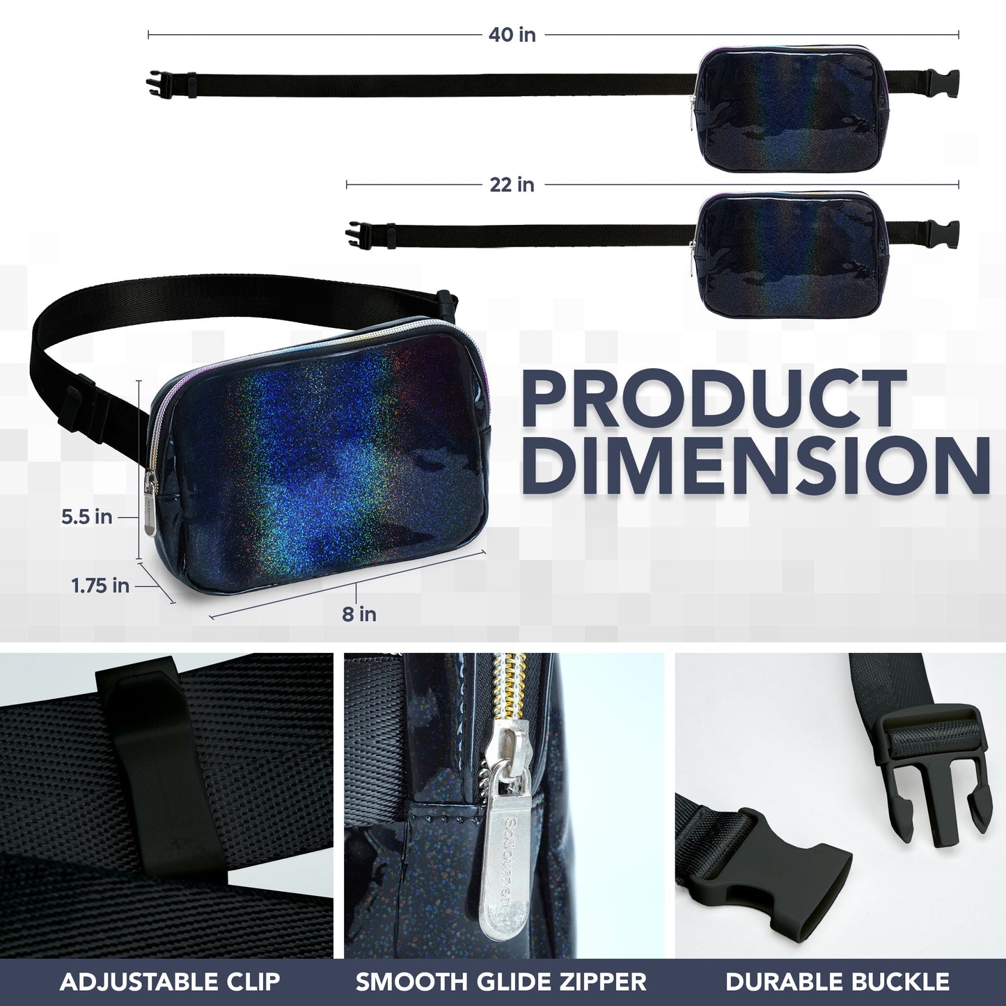 Hologlow Rave Fanny Pack (1 Pocket)