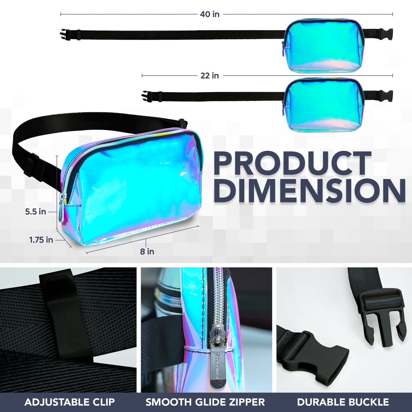 Hologlow Rave Fanny Pack (1 Pocket)