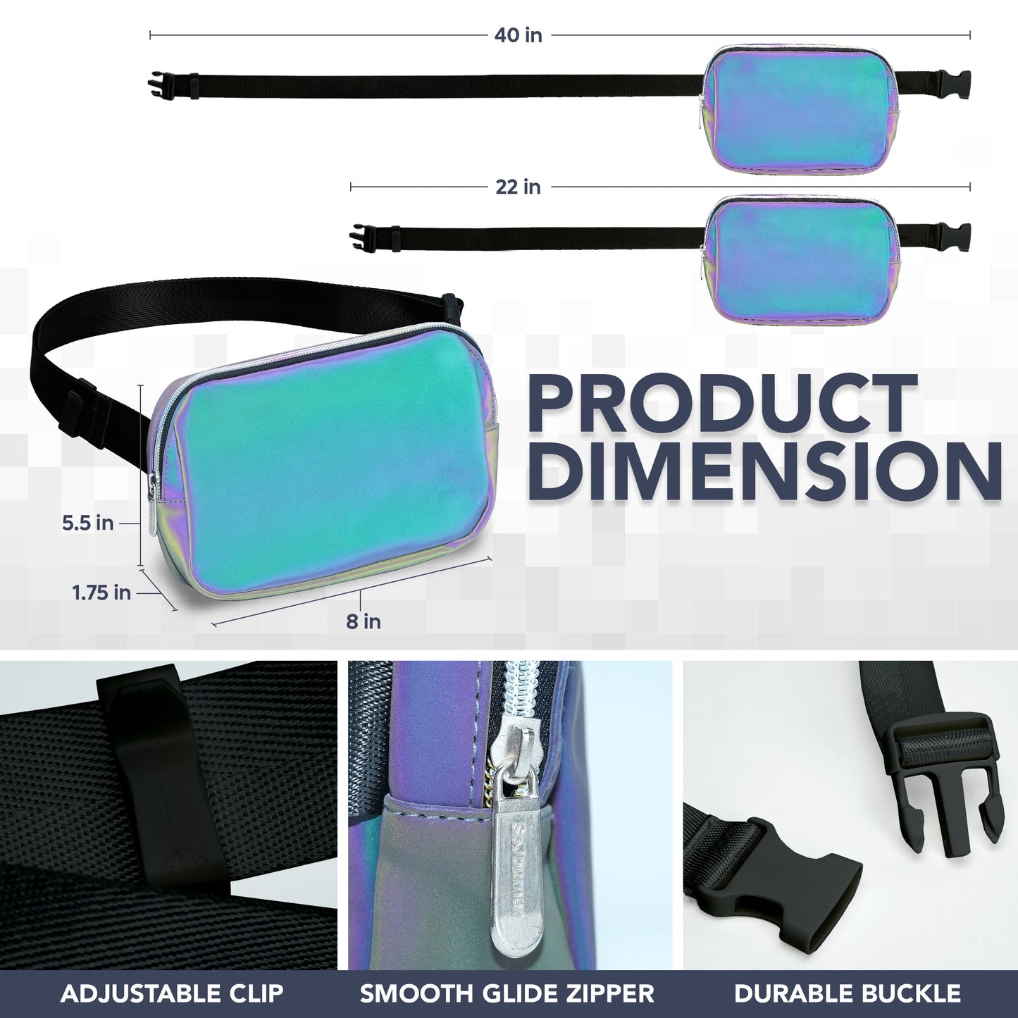 Hologlow Rave Fanny Pack (1 Pocket)