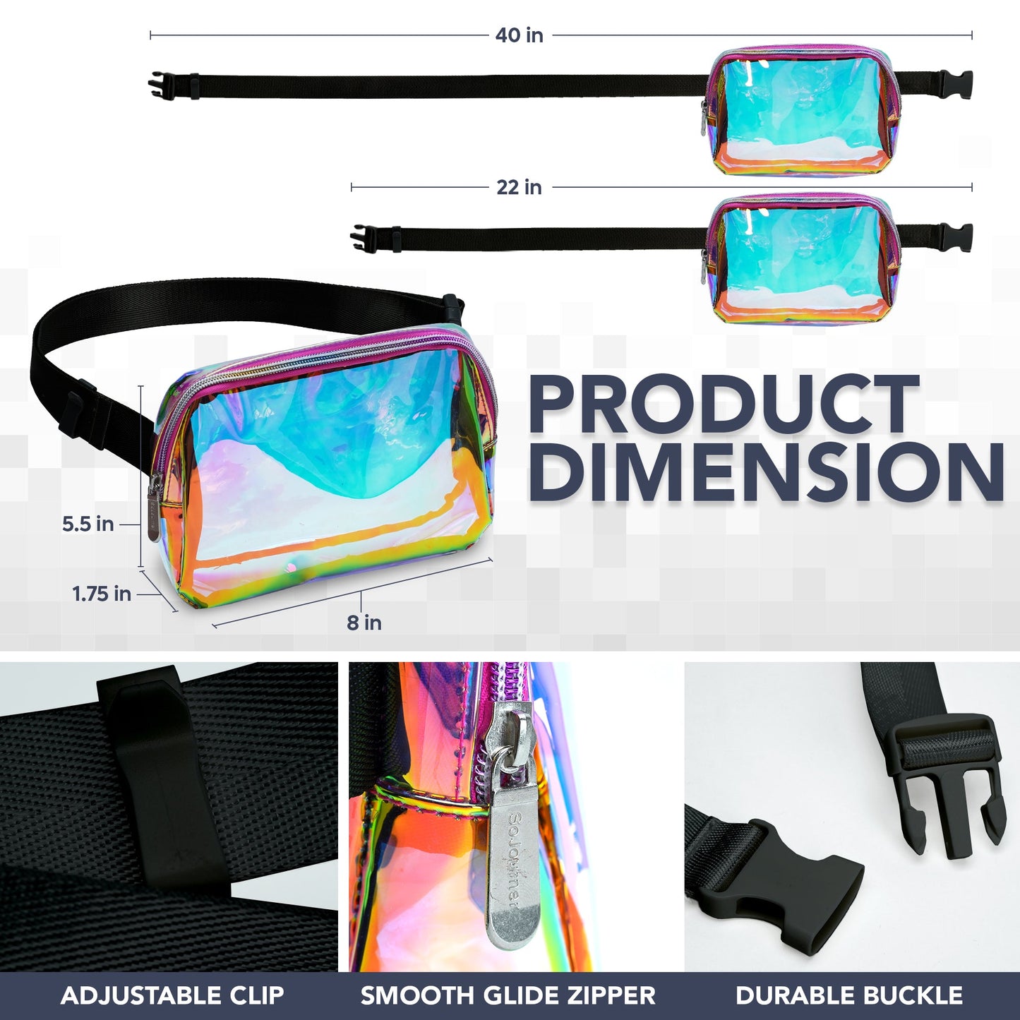 Hologlow Rave Fanny Pack (1 Pocket)