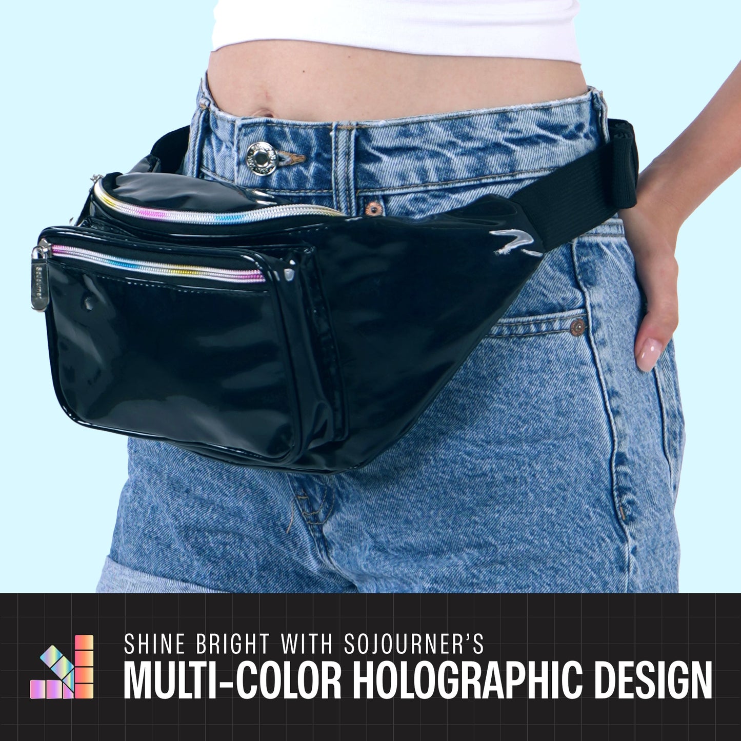 RaveWave Holographic Fanny Pack (3 Pocket)