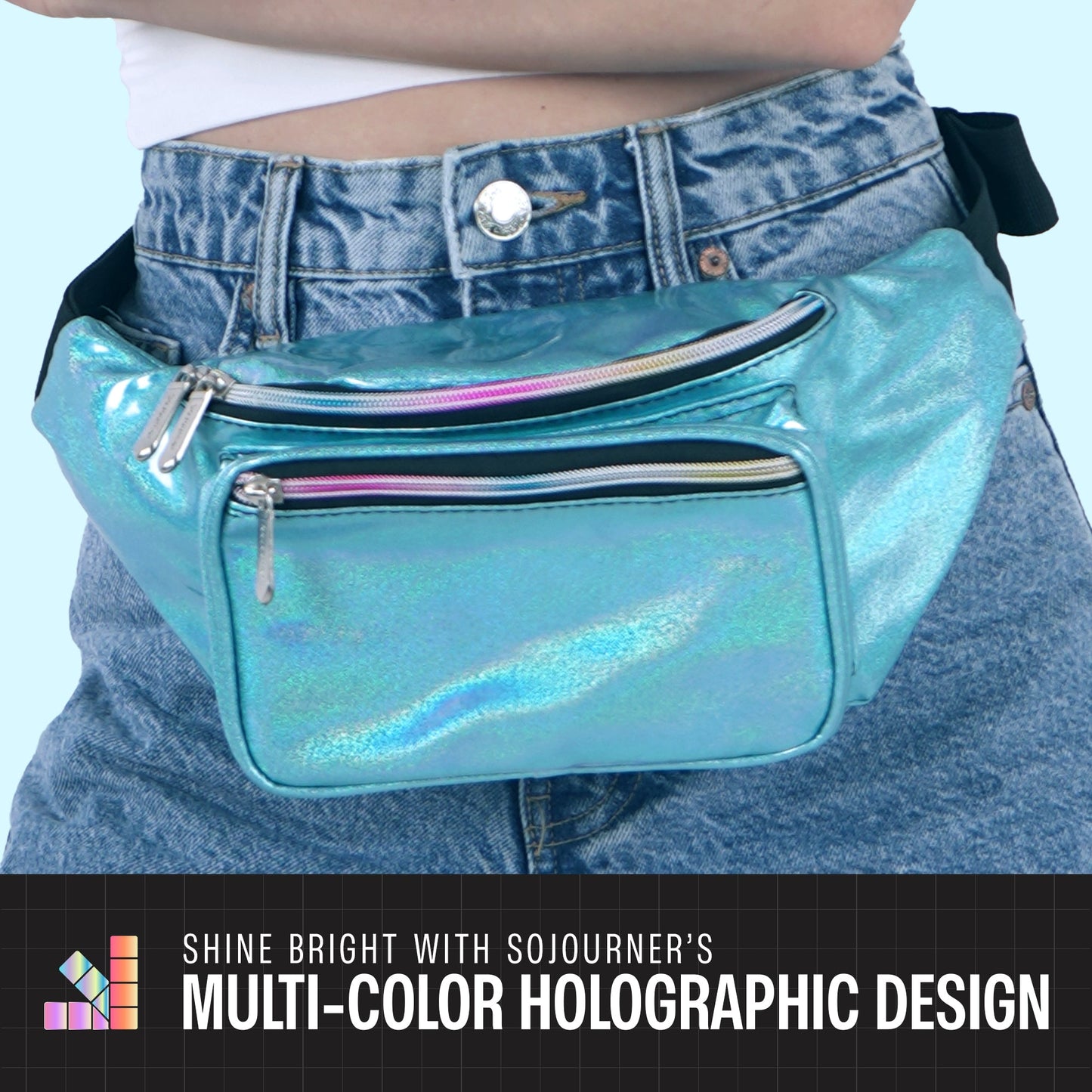 RaveWave Holographic Fanny Pack (3 Pocket)