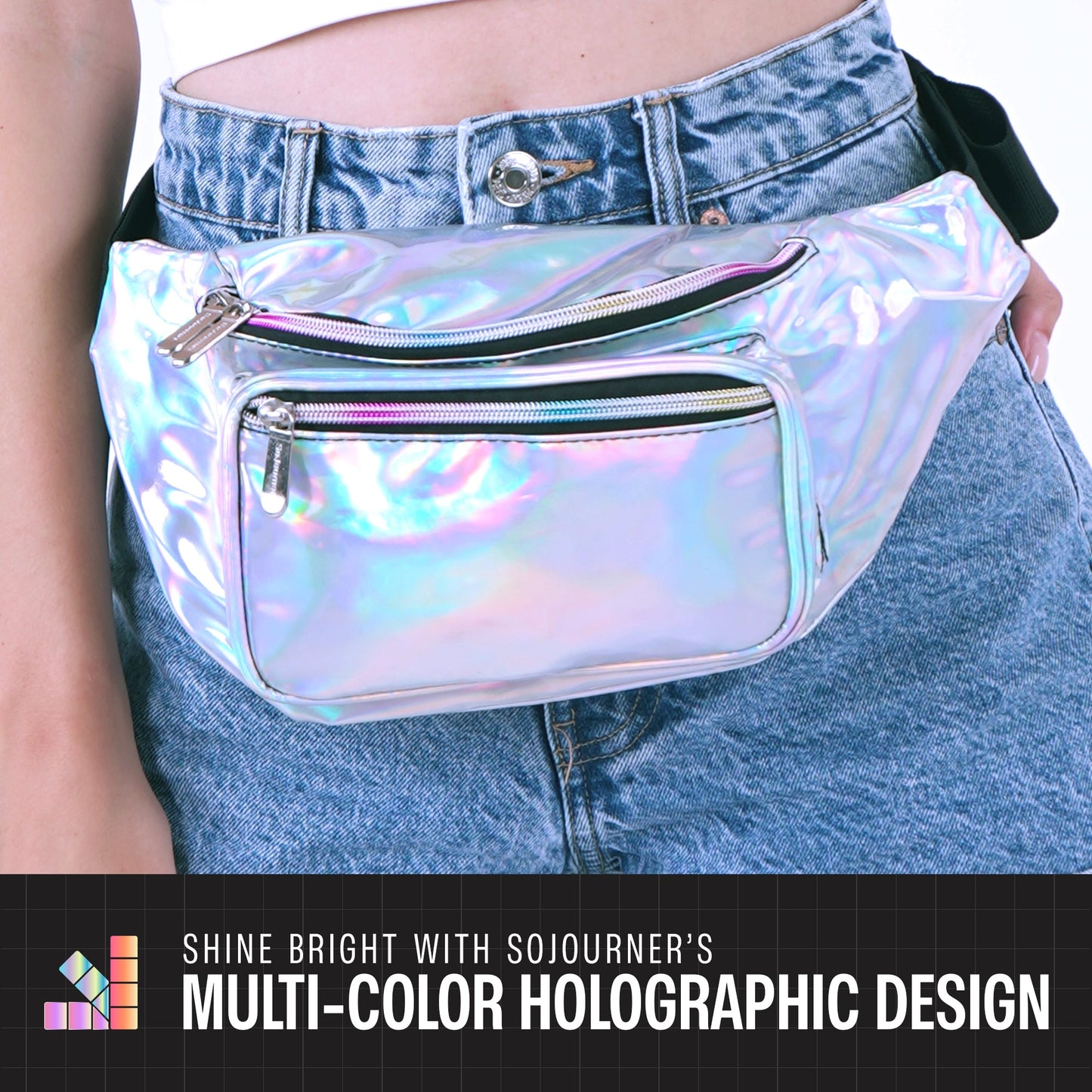 RaveWave Holographic Fanny Pack (3 Pocket)