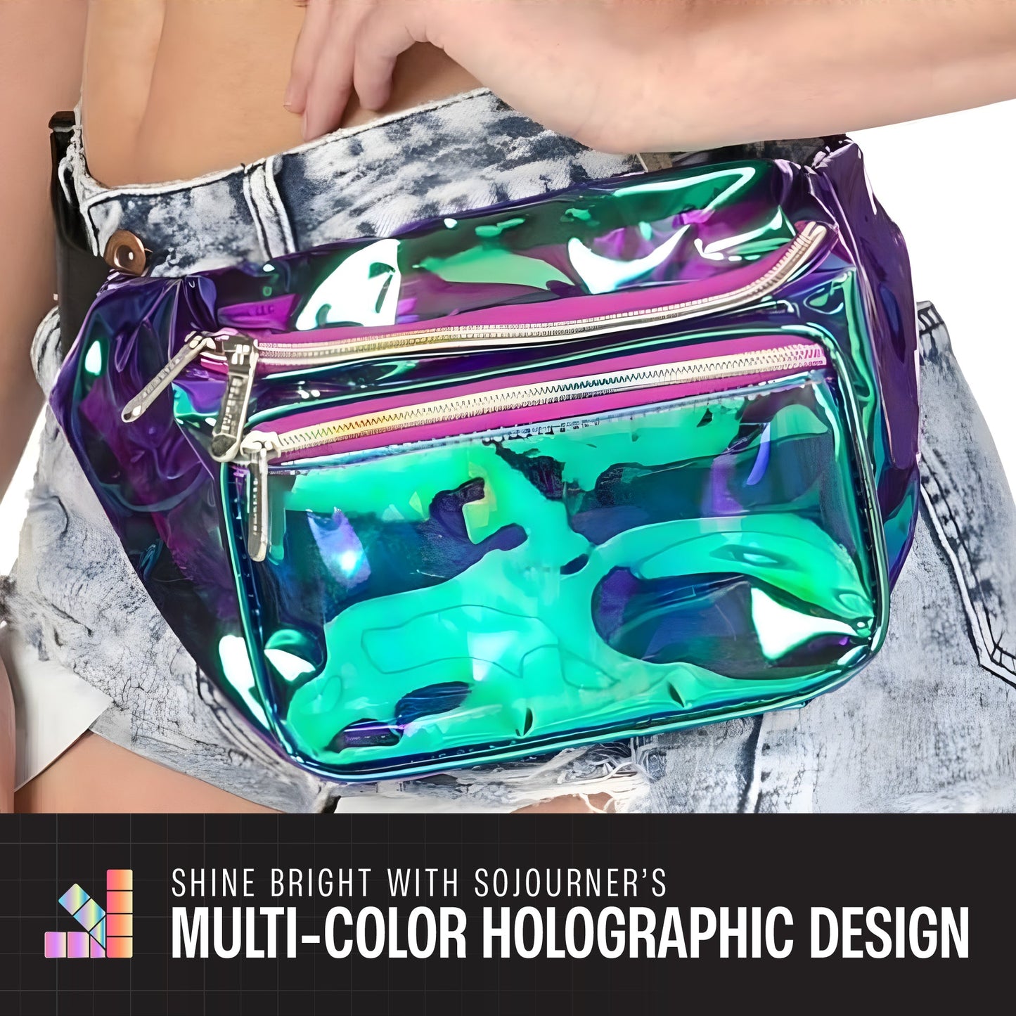 RaveWave Holographic Fanny Pack (3 Pocket)