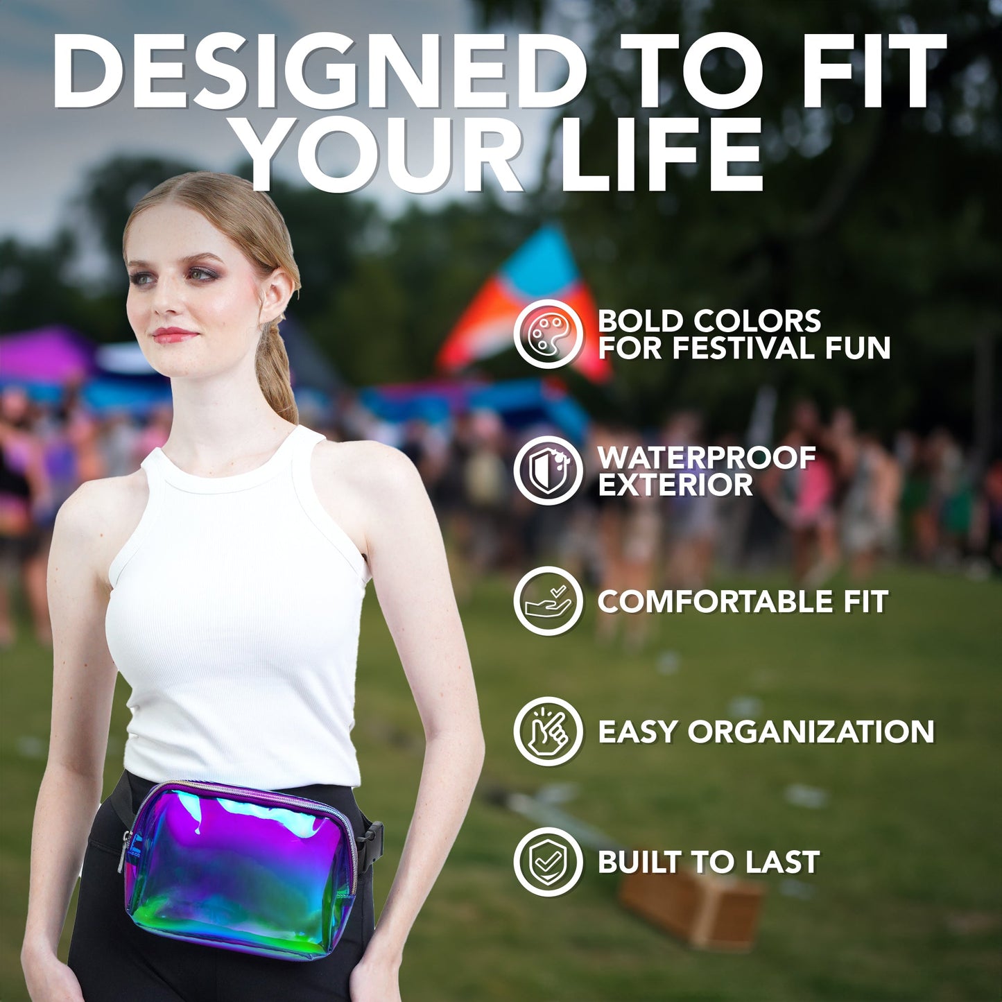 Hologlow Rave Fanny Pack (1 Pocket)