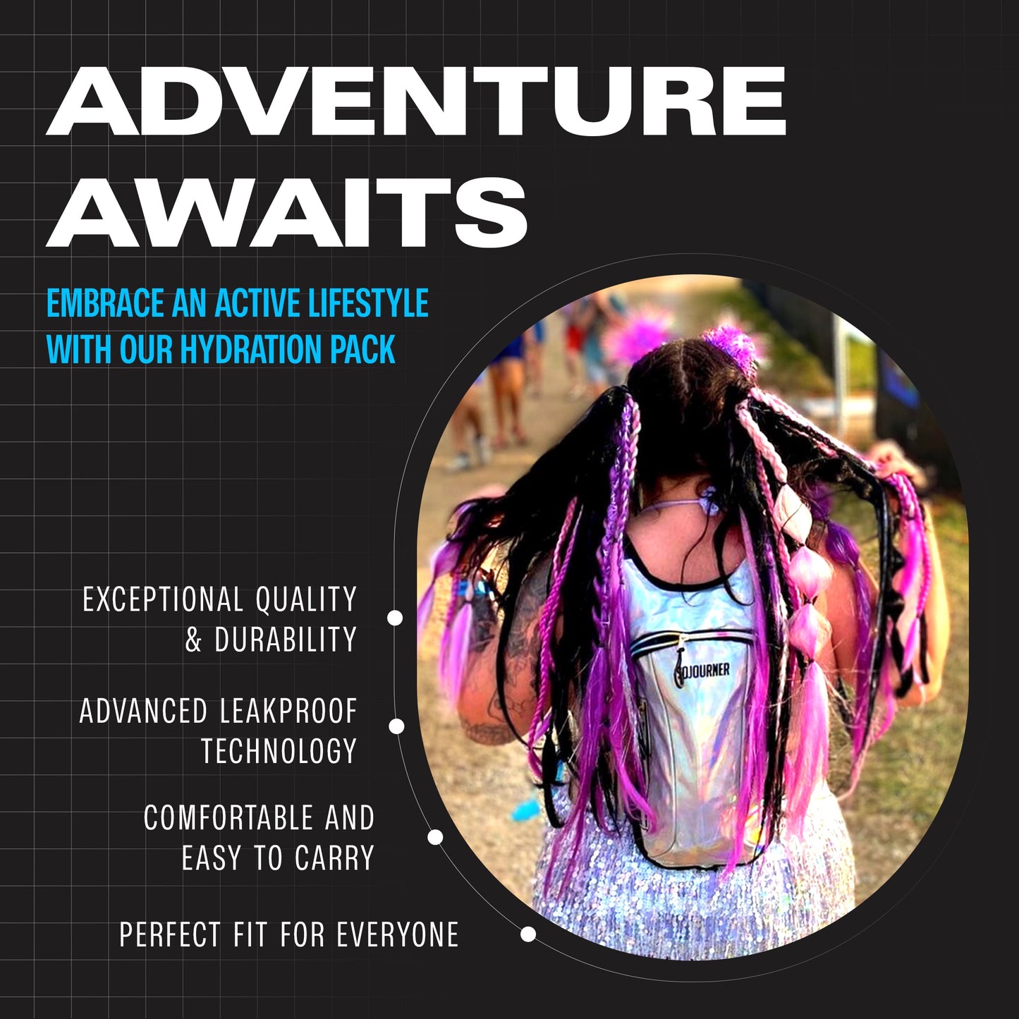 Hype Hydro Reflective Rave Hydration Pack (Small)