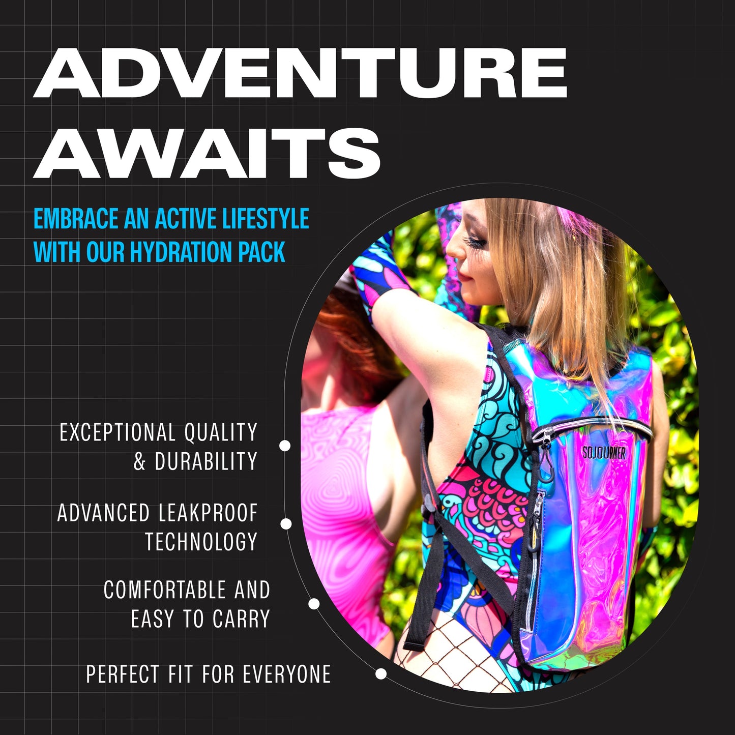 Hype Hydro Reflective Rave Hydration Pack (Small)