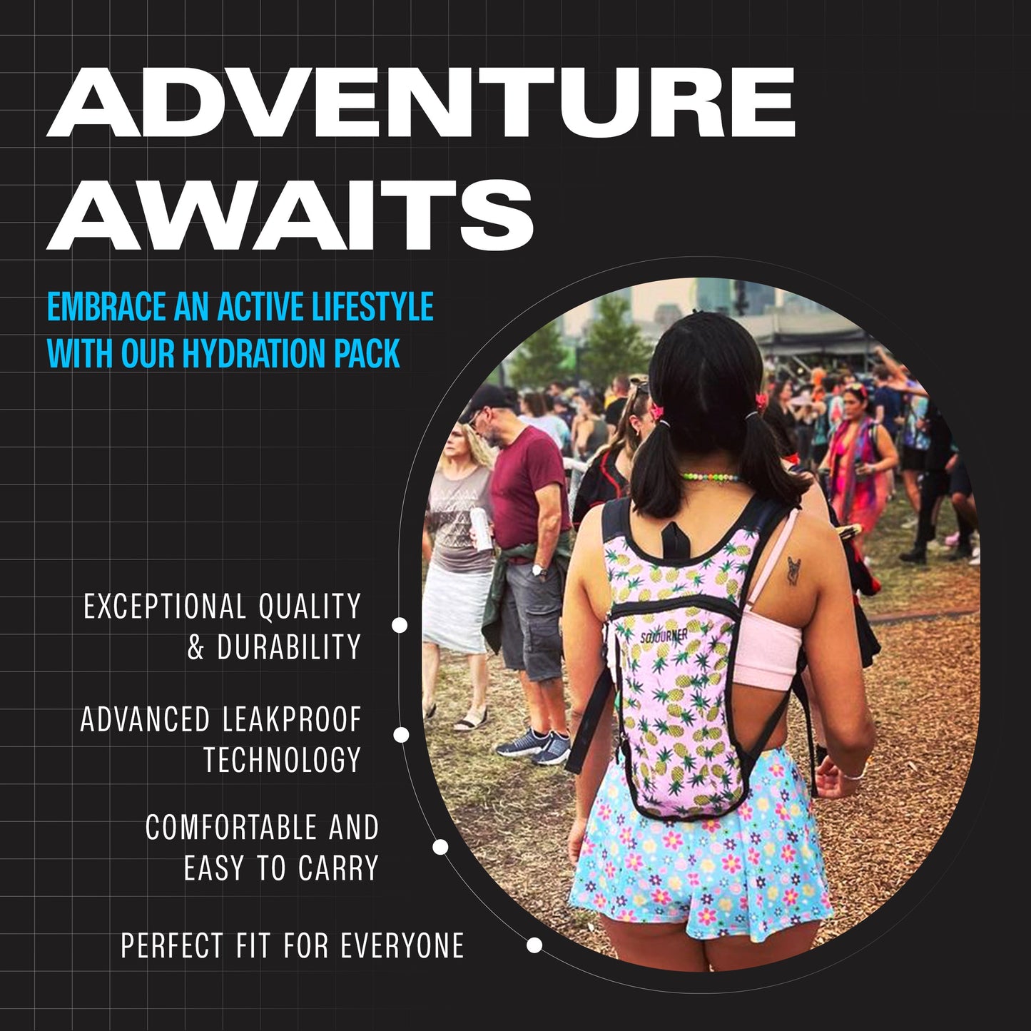 Hype Hydro Reflective Rave Hydration Pack (Small)
