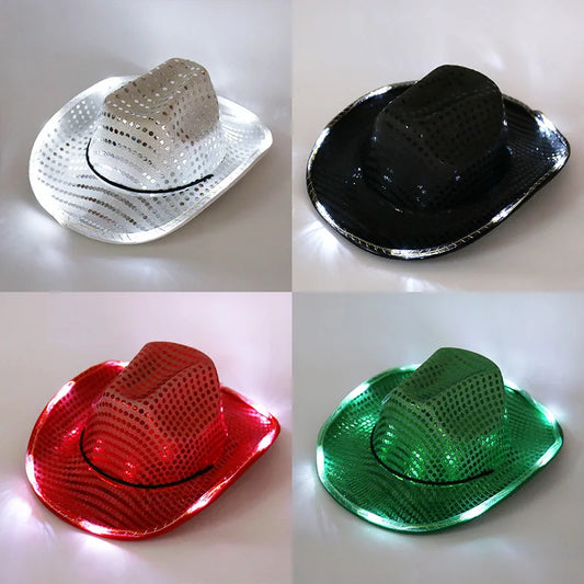 LED Sequin Cowboy Hat